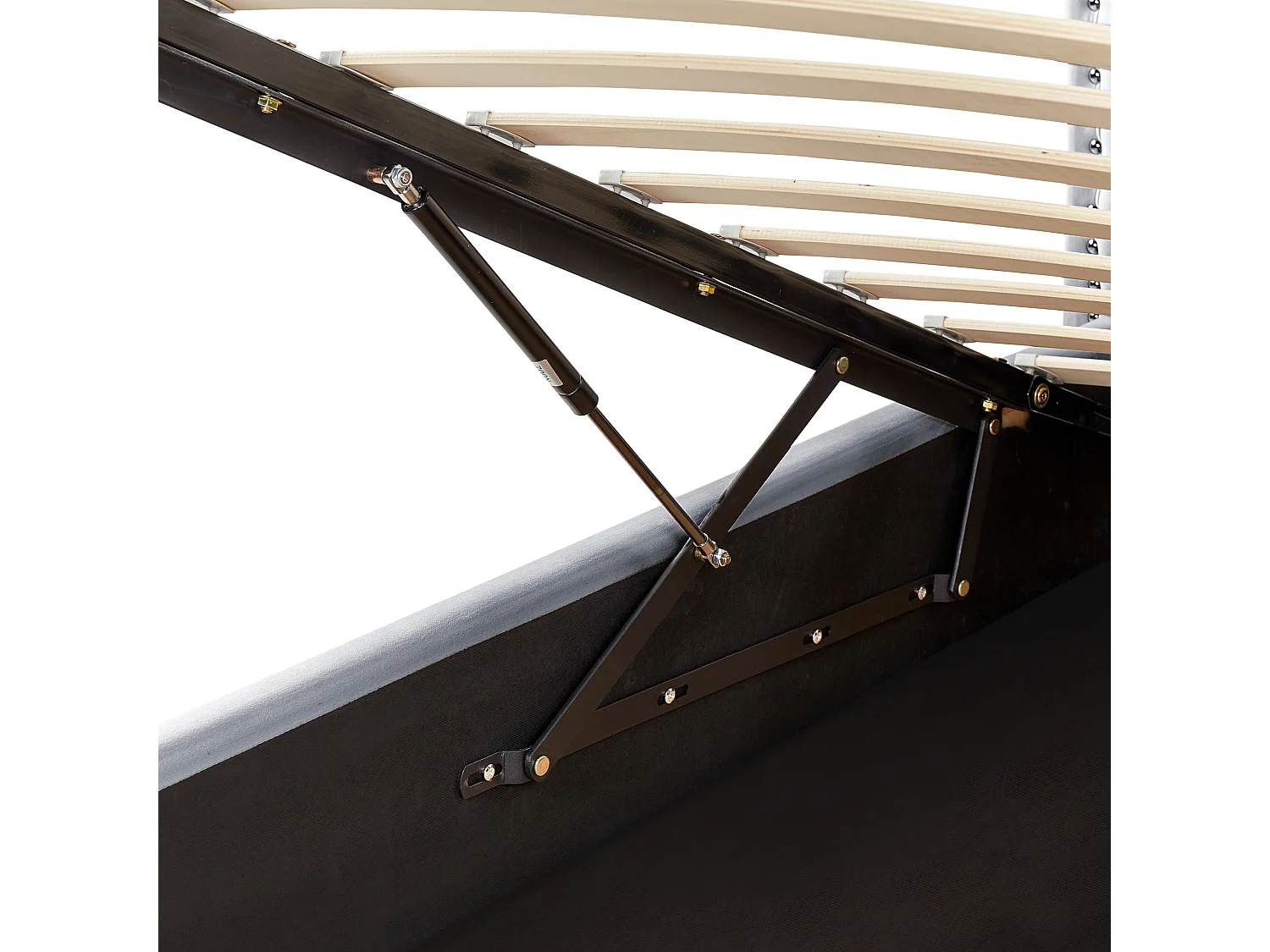 Lit simple en velours avec rangement 90 x 200 cm gris METZ