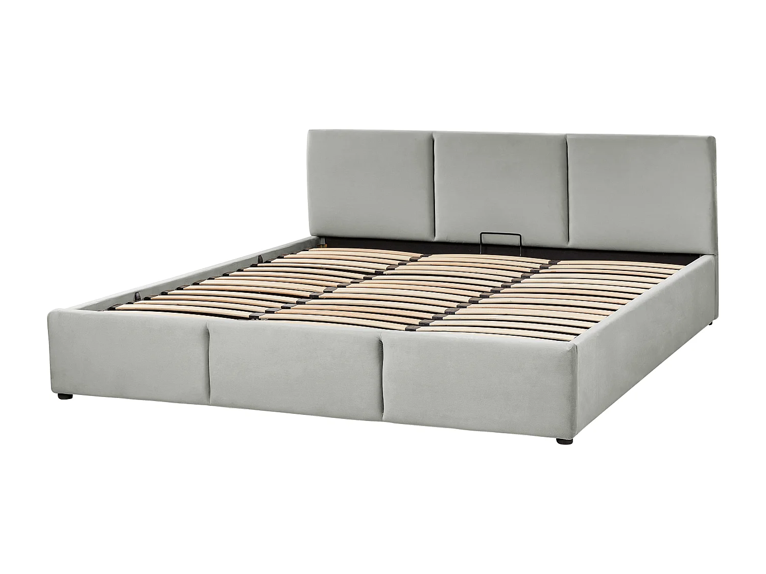 Bed met opbergruimte Fluweel BOUSSE 180 x 200 cm Lichtgrijs