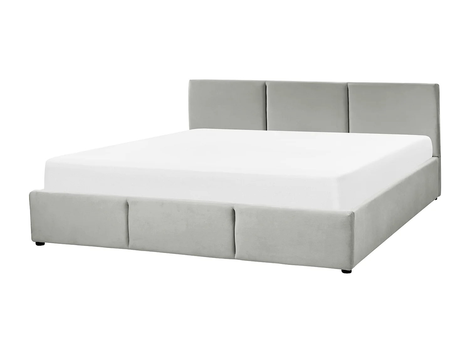 Bed met opbergruimte Fluweel BOUSSE 180 x 200 cm Lichtgrijs