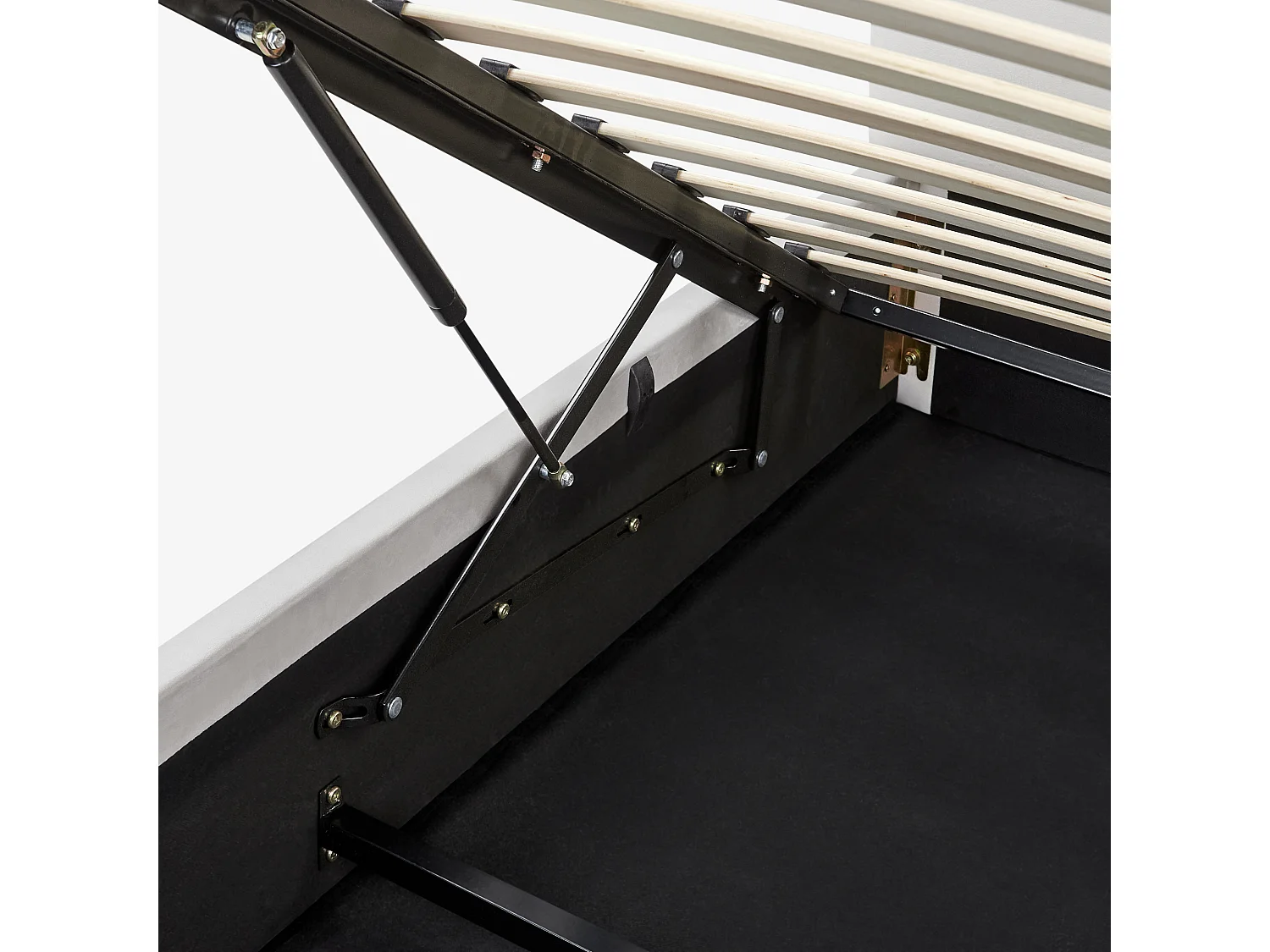 Bed met opbergruimte Fluweel BOUSSE 180 x 200 cm Lichtgrijs