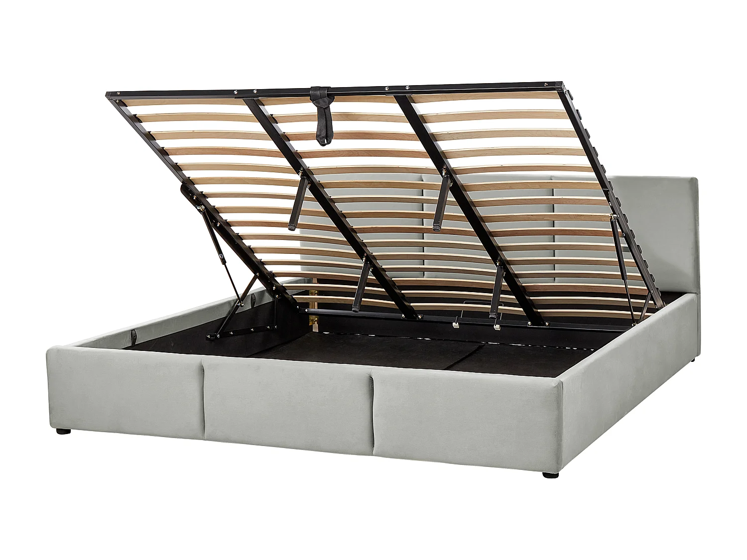 Lit ottoman Velours BOUSSE 180 x 200 cm Gris clair