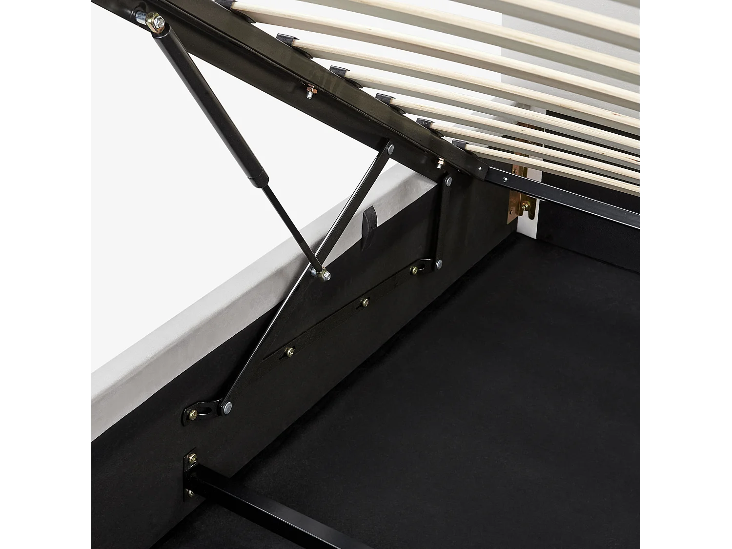 Lit ottoman Velours BOUSSE 180 x 200 cm Gris clair