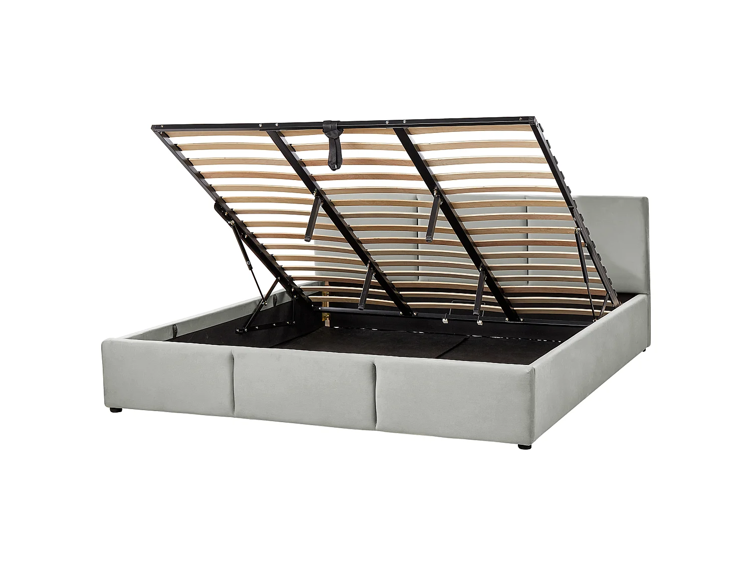 Lit ottoman Velours BOUSSE 180 x 200 cm Gris clair