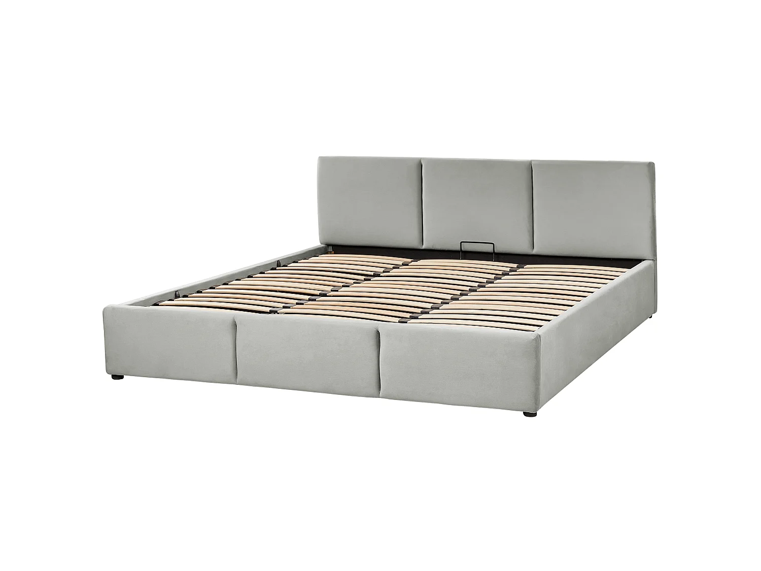 Lit ottoman Velours BOUSSE 180 x 200 cm Gris clair