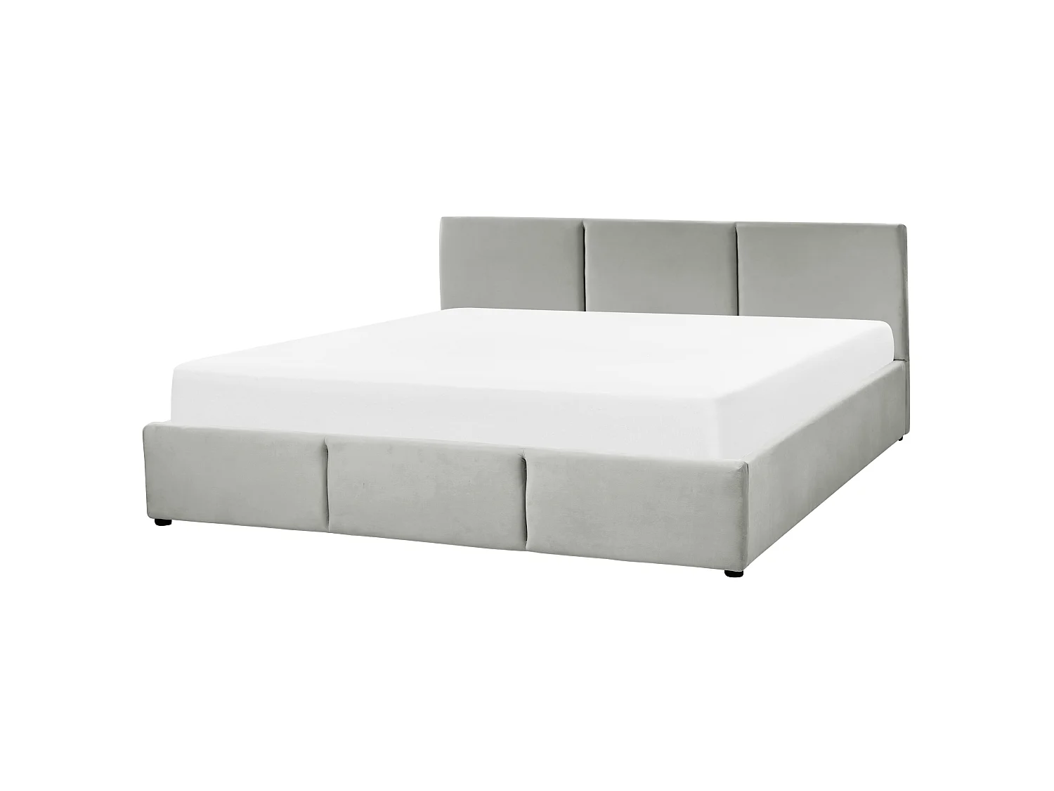 Lit ottoman Velours BOUSSE 180 x 200 cm Gris clair