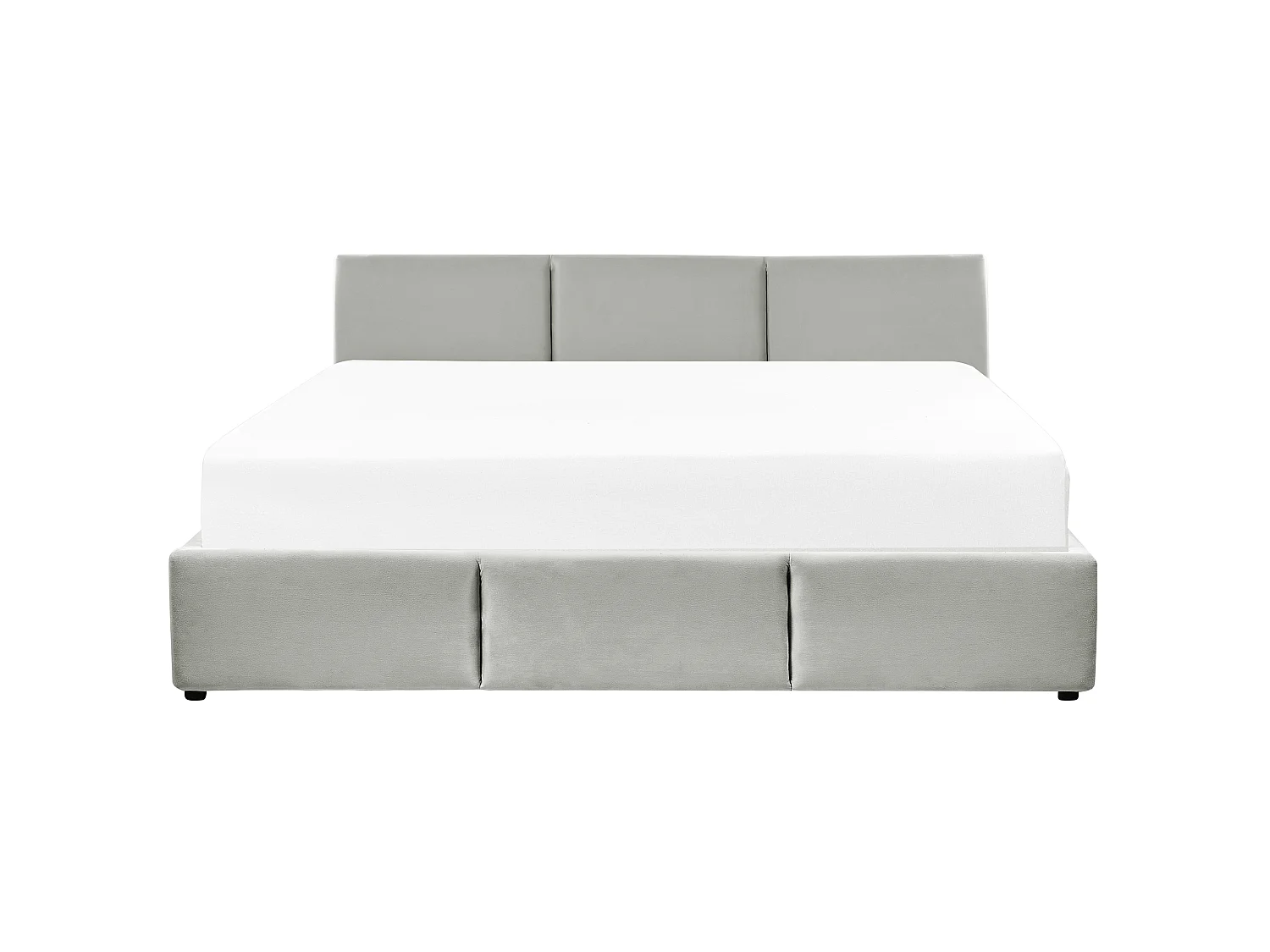 Lit ottoman Velours BOUSSE 180 x 200 cm Gris clair