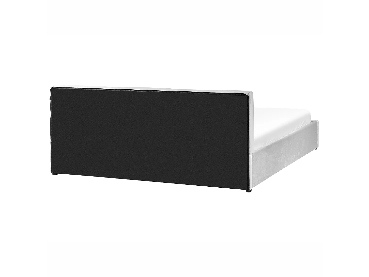 Lit ottoman Velours BOUSSE 180 x 200 cm Gris clair