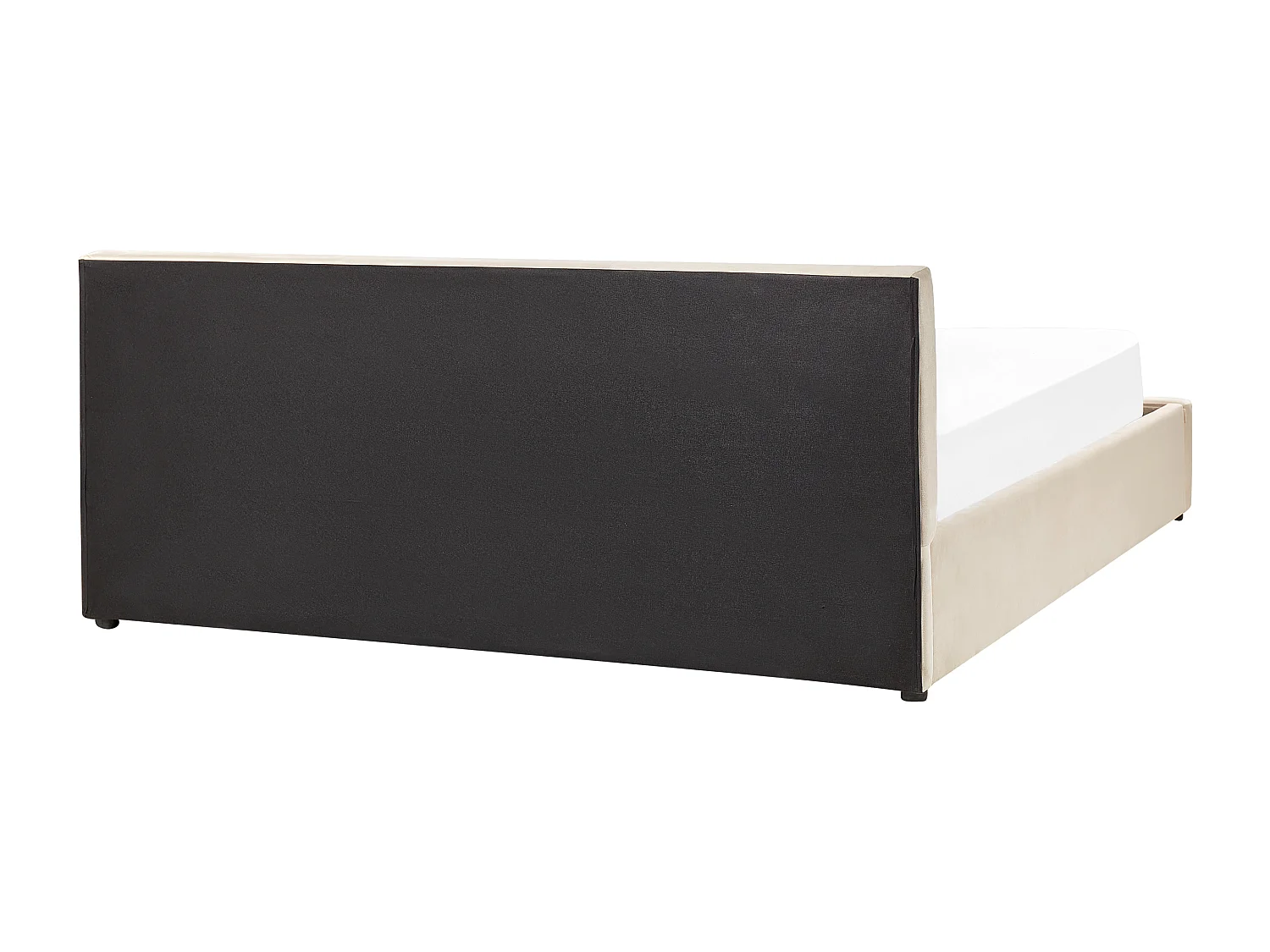 Lit ottoman Velours BOUSSE 180 x 200 cm Beige clair