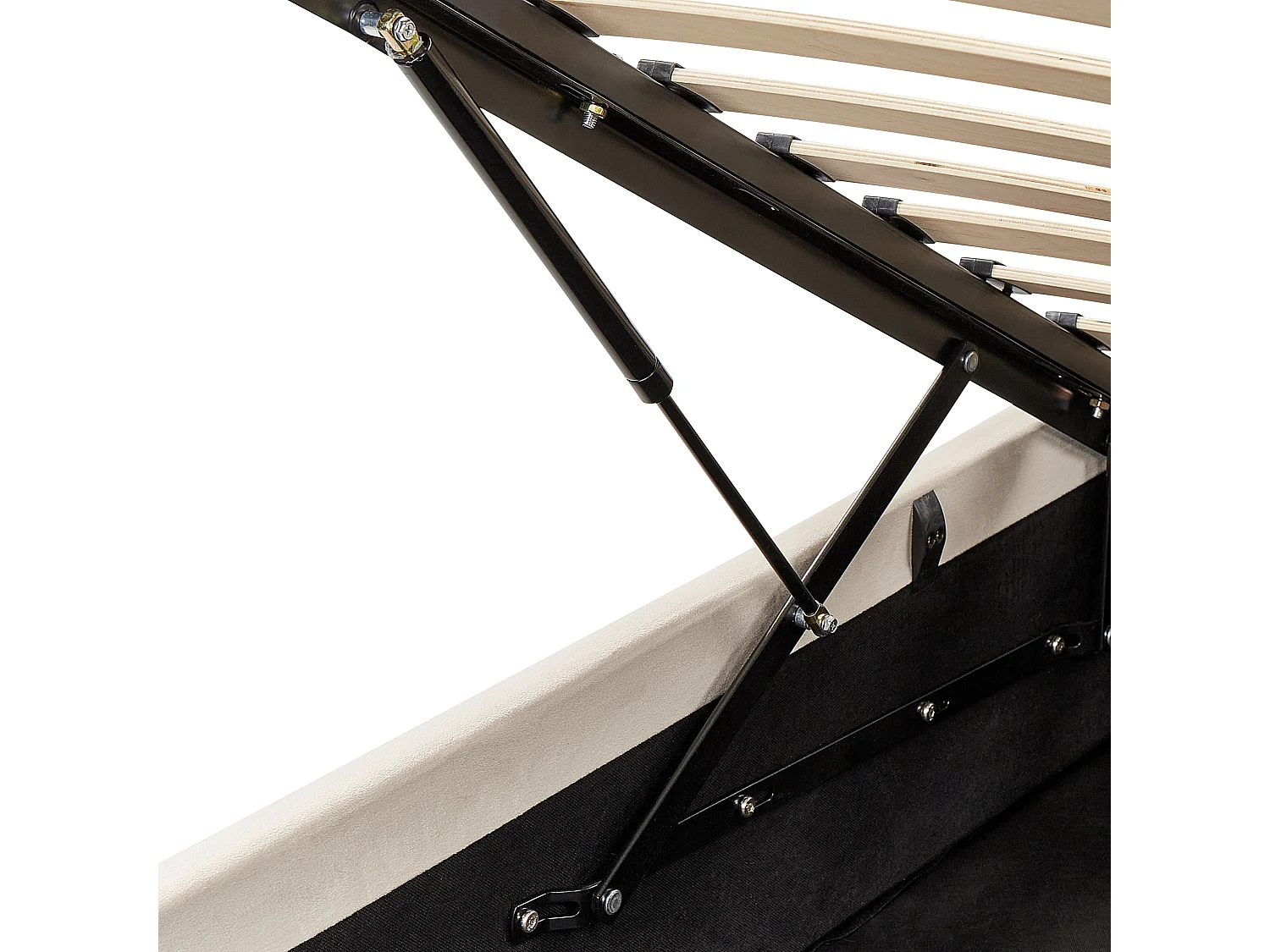 Lit ottoman Velours BOUSSE 180 x 200 cm Beige clair