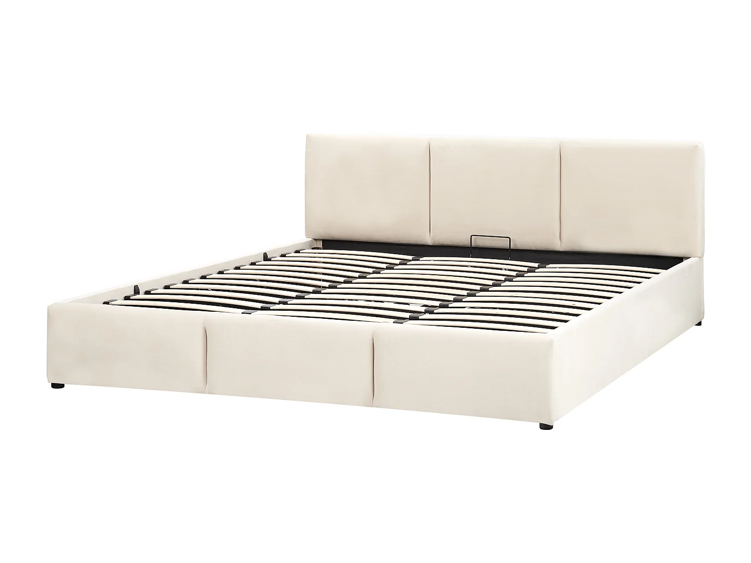 Bed met opbergruimte Fluweel BOUSSE 180 x 200 cm Lichtbeige