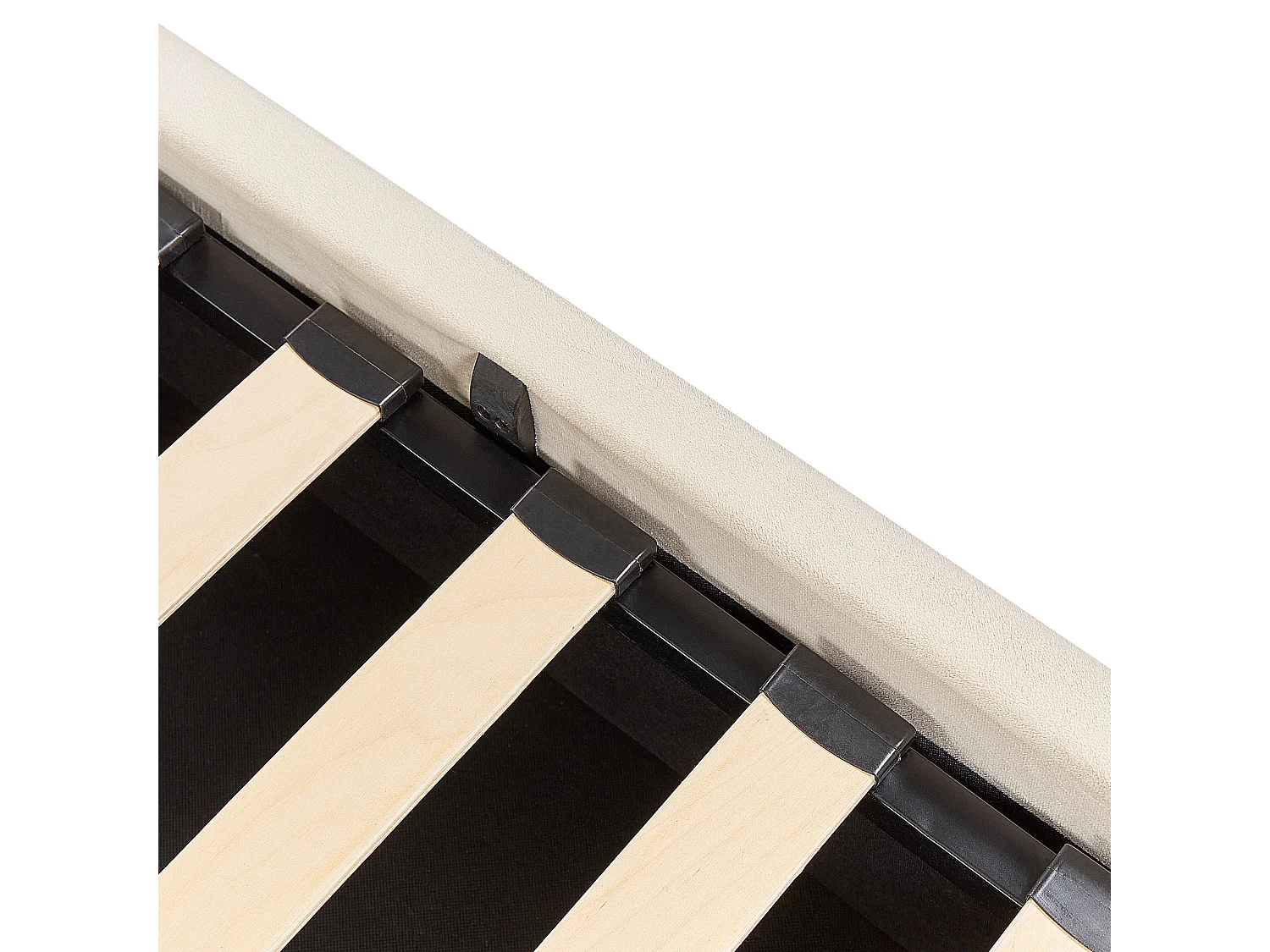 Bed met opbergruimte Fluweel BOUSSE 180 x 200 cm Lichtbeige