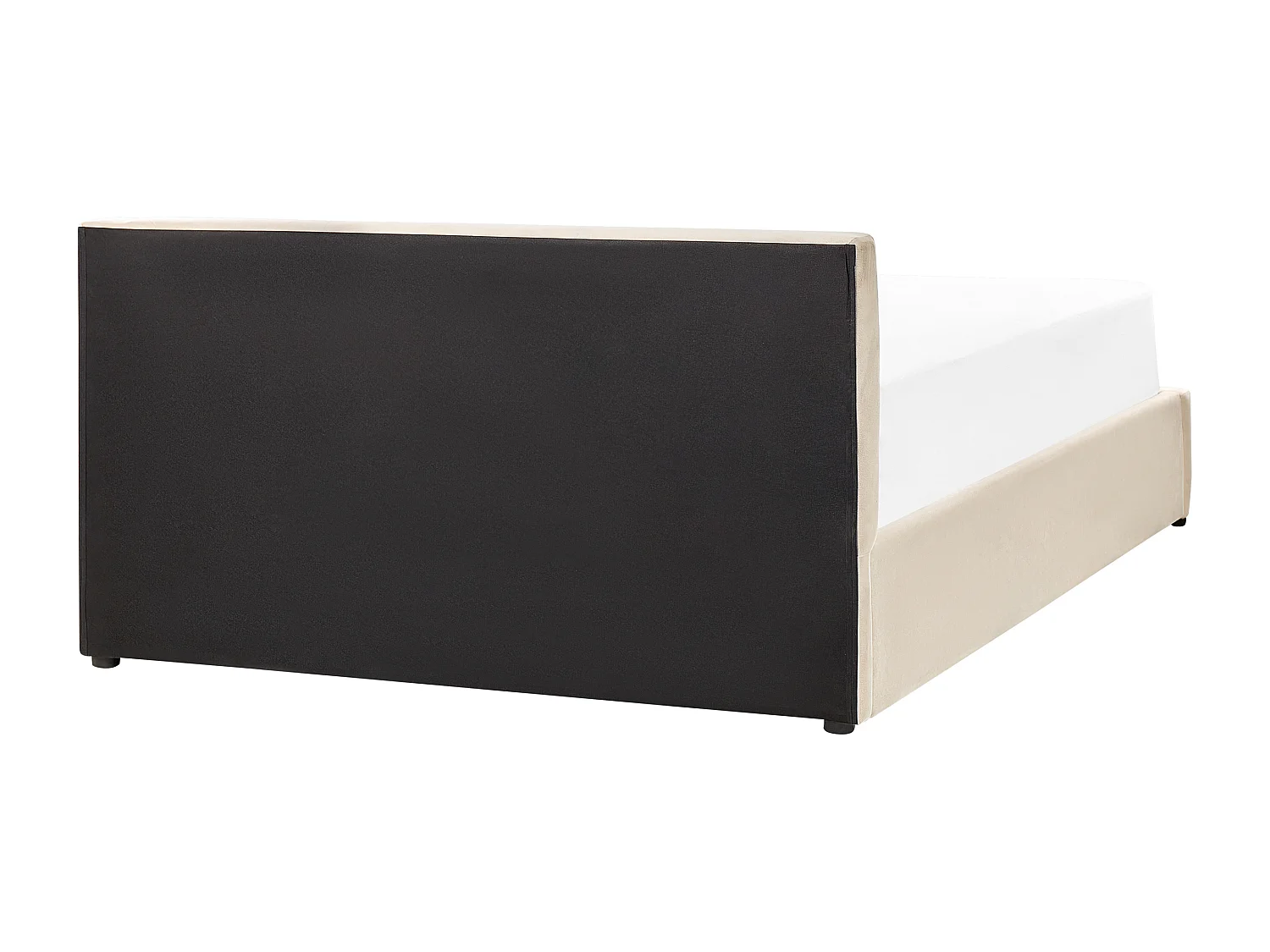 Bed met opbergruimte Fluweel BOUSSE 140 x 200 cm Lichtbeige