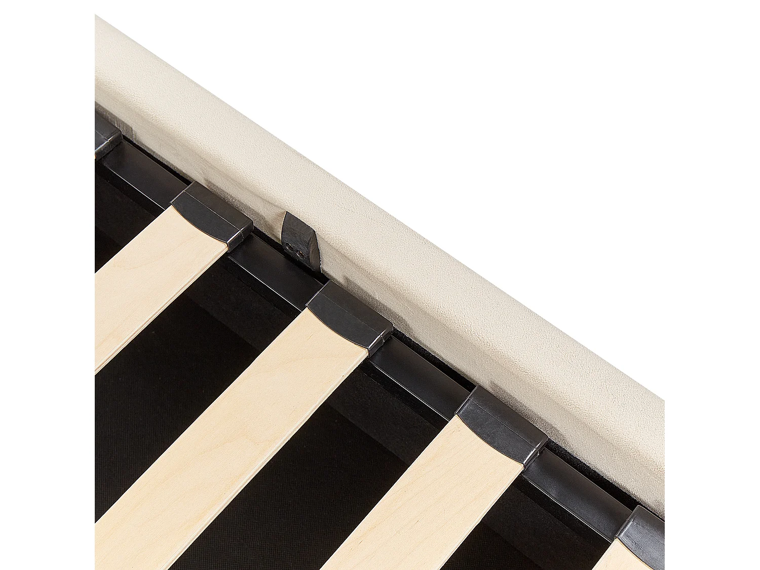 Bed met opbergruimte Fluweel BOUSSE 140 x 200 cm Lichtbeige