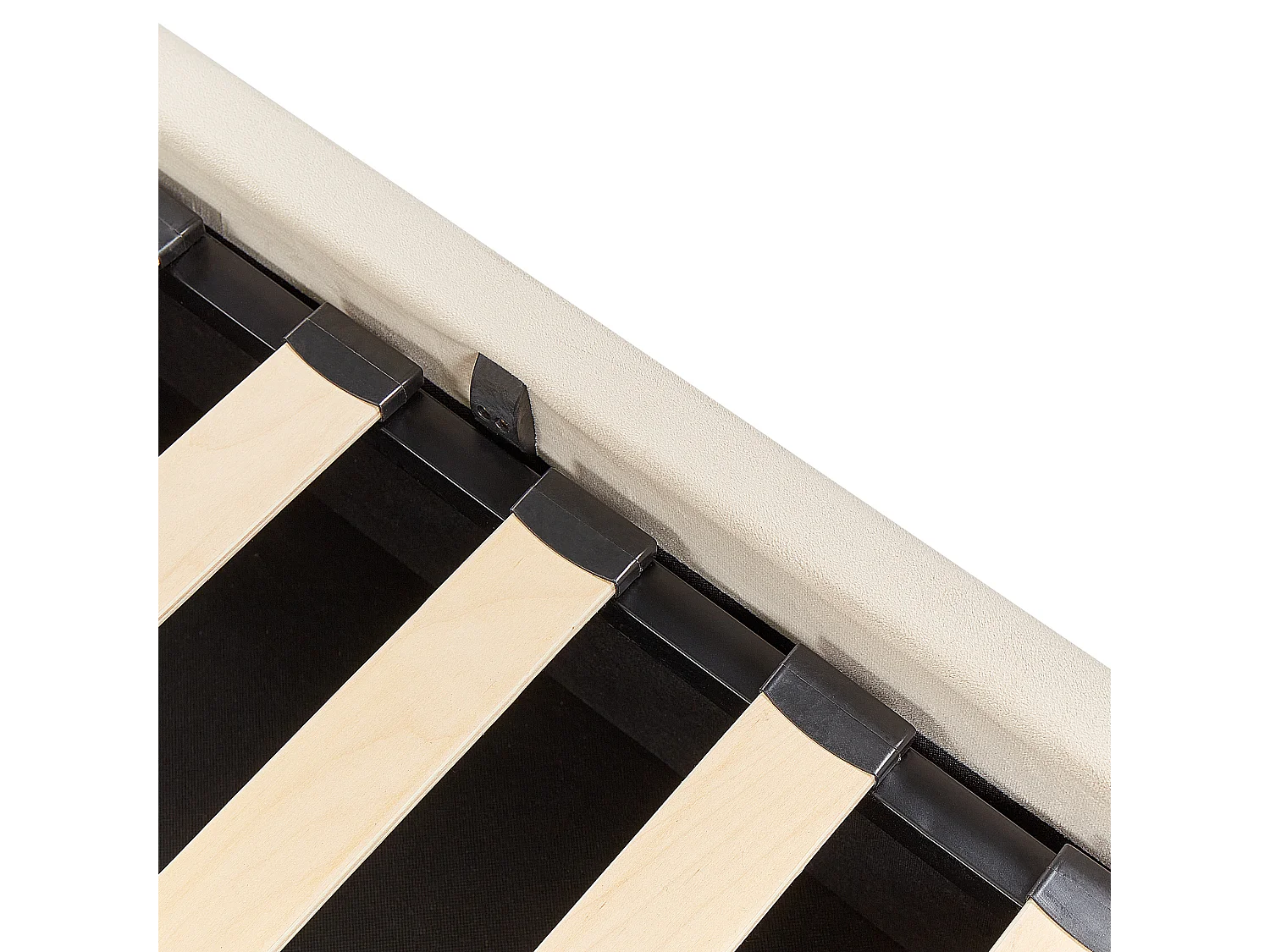 Bed met opbergruimte Fluweel BOUSSE 140 x 200 cm Lichtbeige