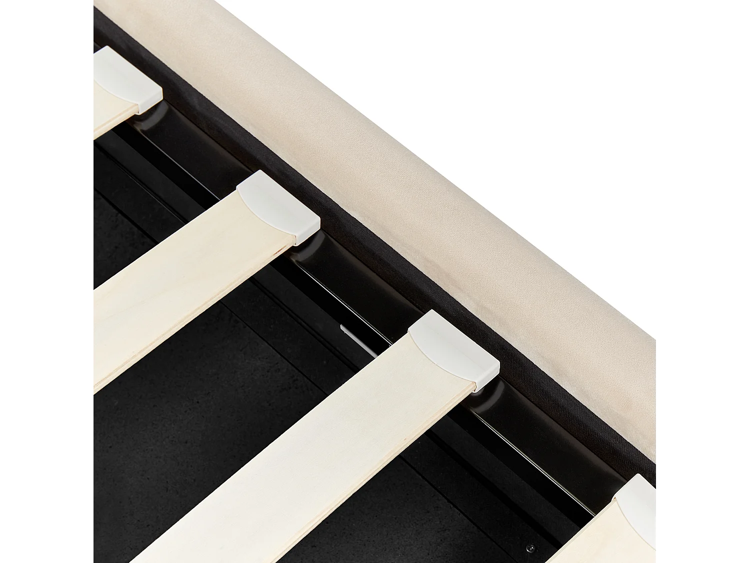 Lit ottoman Velours METZ 90 x 200 cm Beige