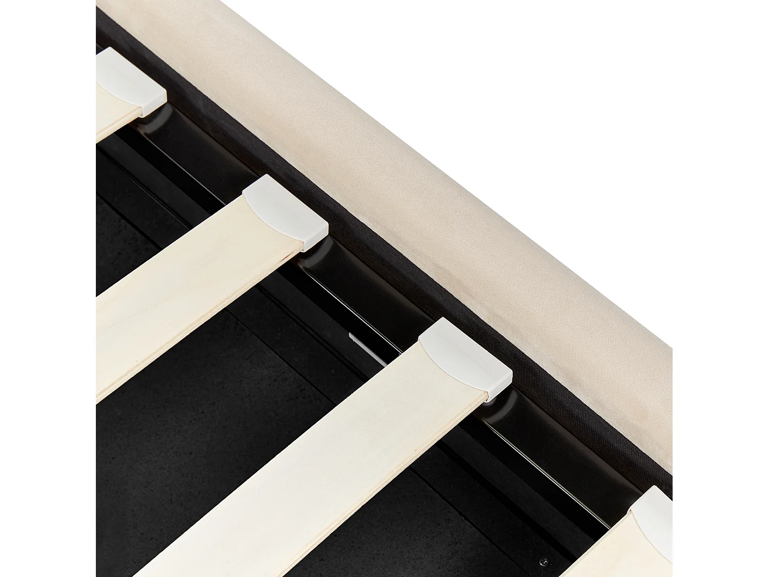 Letto singolo contenitore velluto beige 90 x 200 cm METZ
