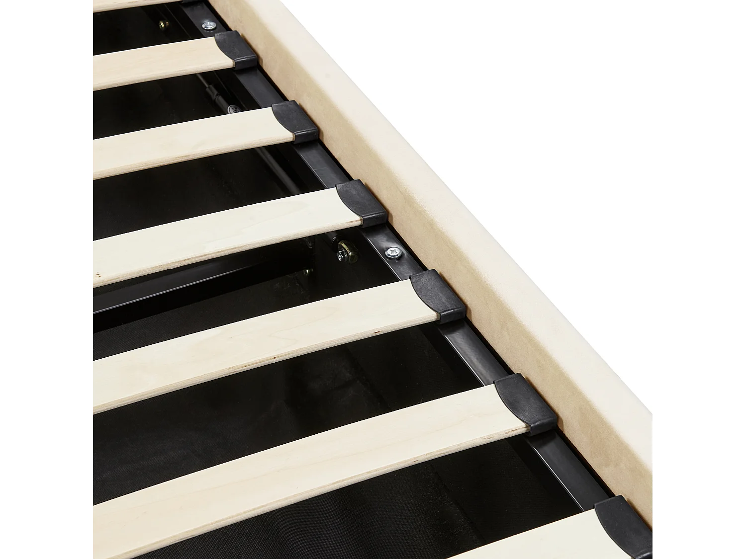 Łóżko z pojemnikiem Welur BOUSSE 160 x 200 cm Jasnobeżowy