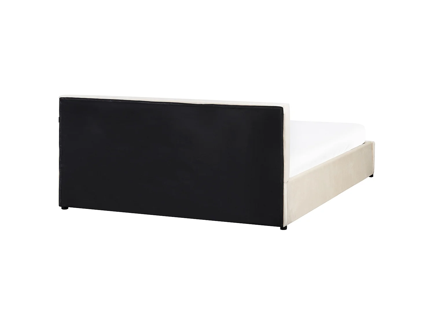 Lit ottoman Velours BOUSSE 160 x 200 cm Beige clair