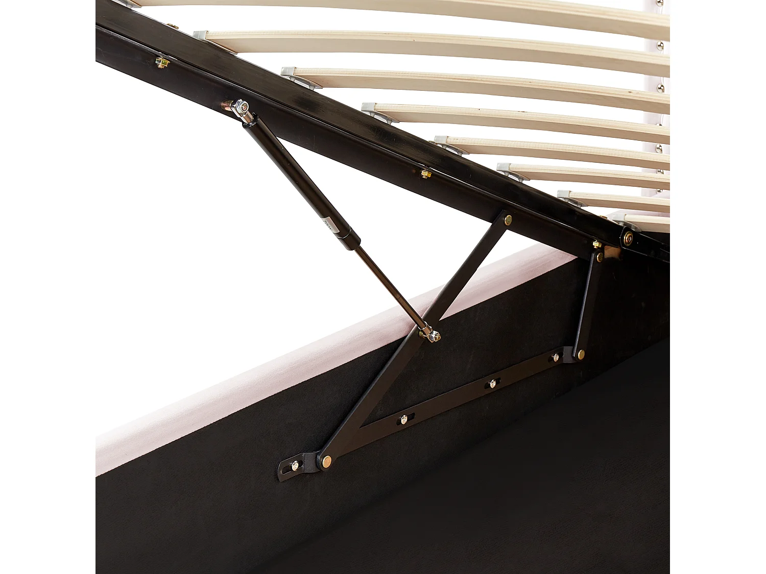 Letto con ottomano Velluto METZ 90 x 200 cm Rosa pastello