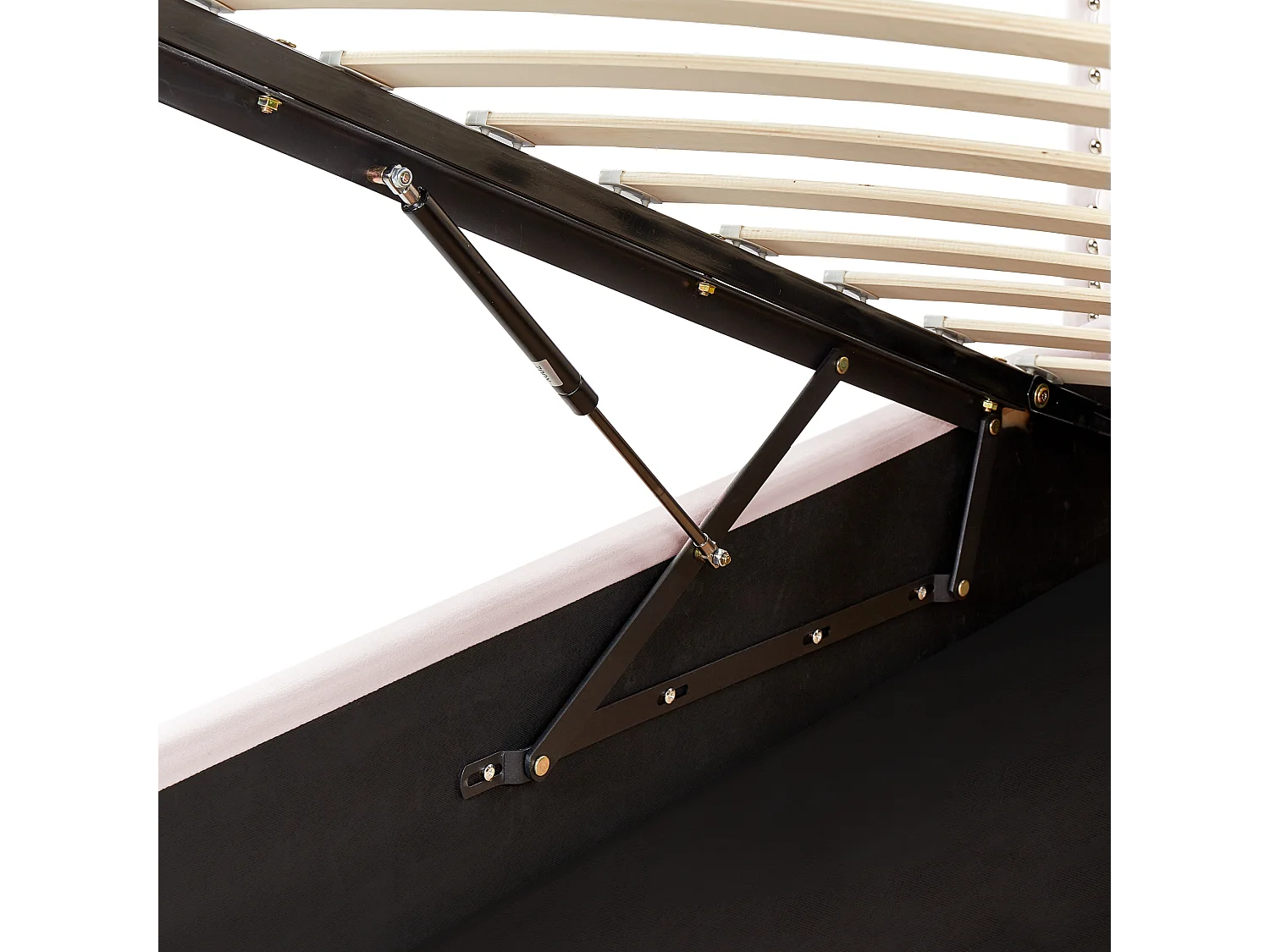 Bed met opbergruimte Fluweel METZ 90 x 200 cm Pastelroze