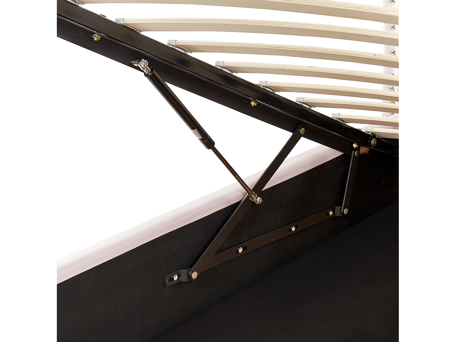 Bed met opbergruimte Fluweel METZ 90 x 200 cm Pastelroze