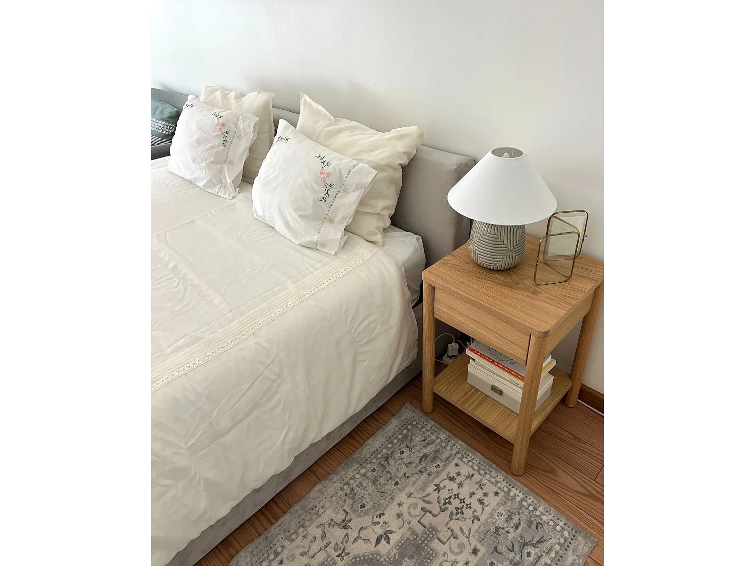 Bed met opbergruimte Fluweel BOUSSE 160 x 200 cm Lichtgrijs