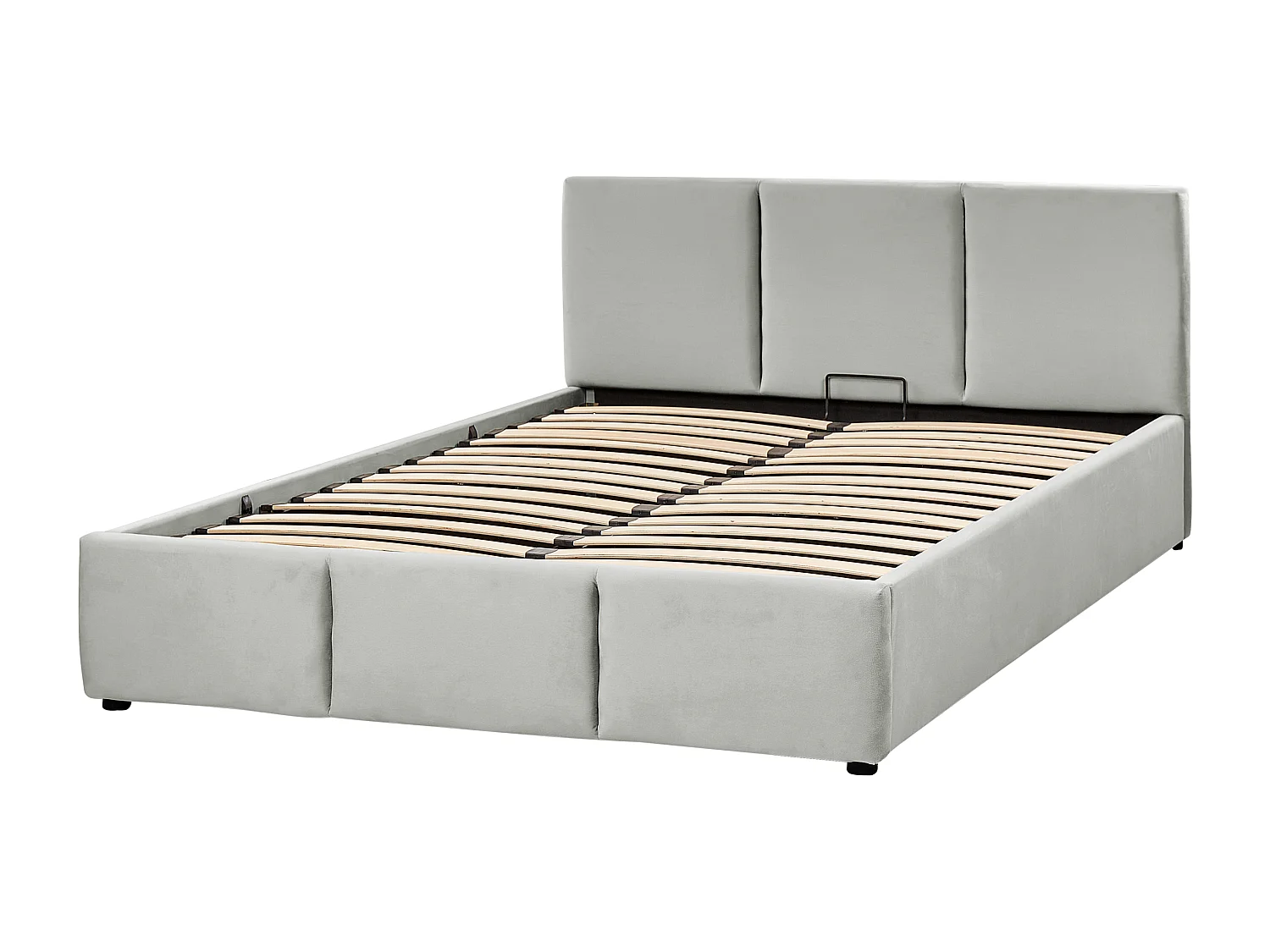 Bed met opbergruimte Fluweel BOUSSE 160 x 200 cm Lichtgrijs