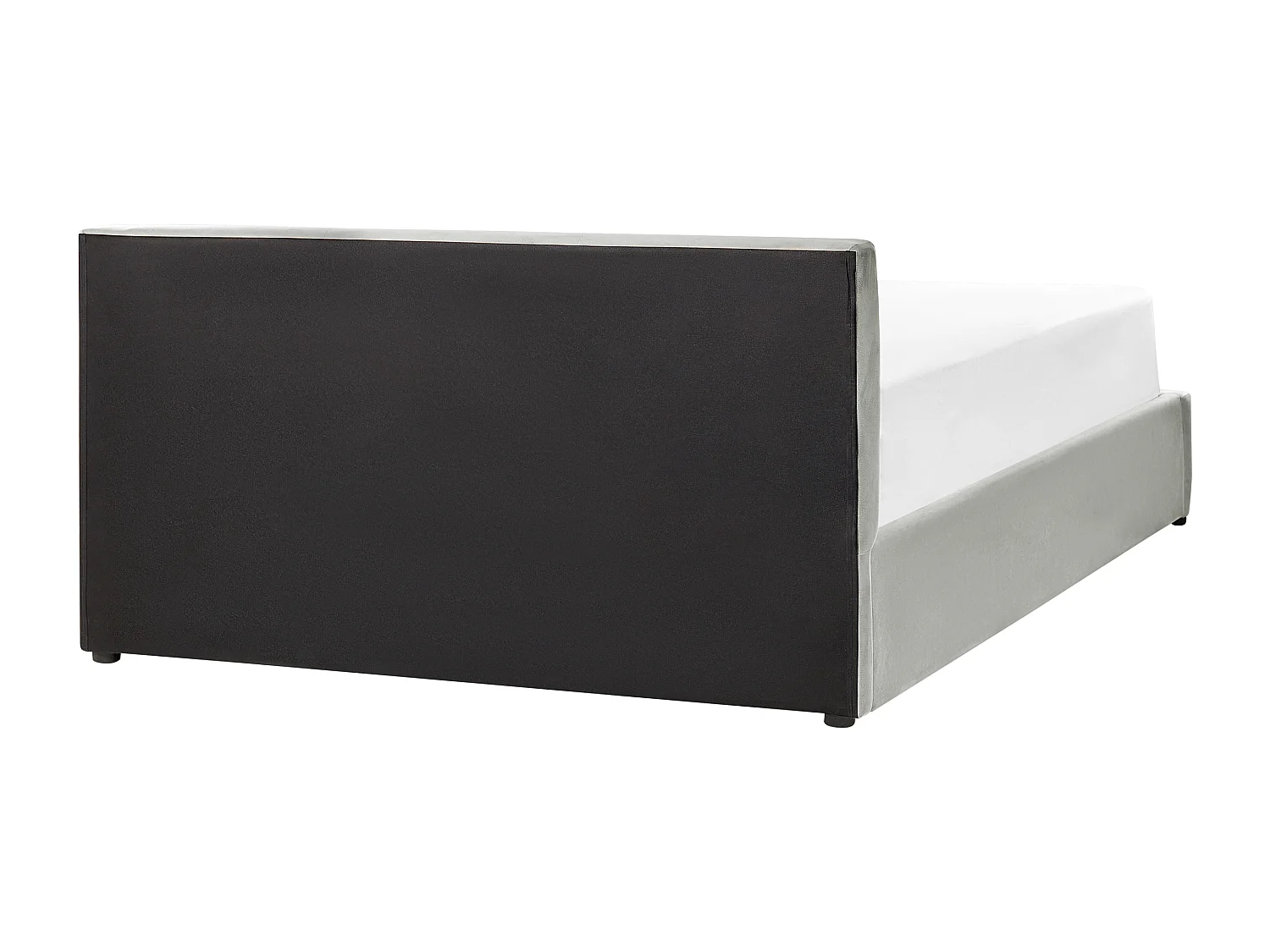 Bed met opbergruimte Fluweel BOUSSE 160 x 200 cm Lichtgrijs