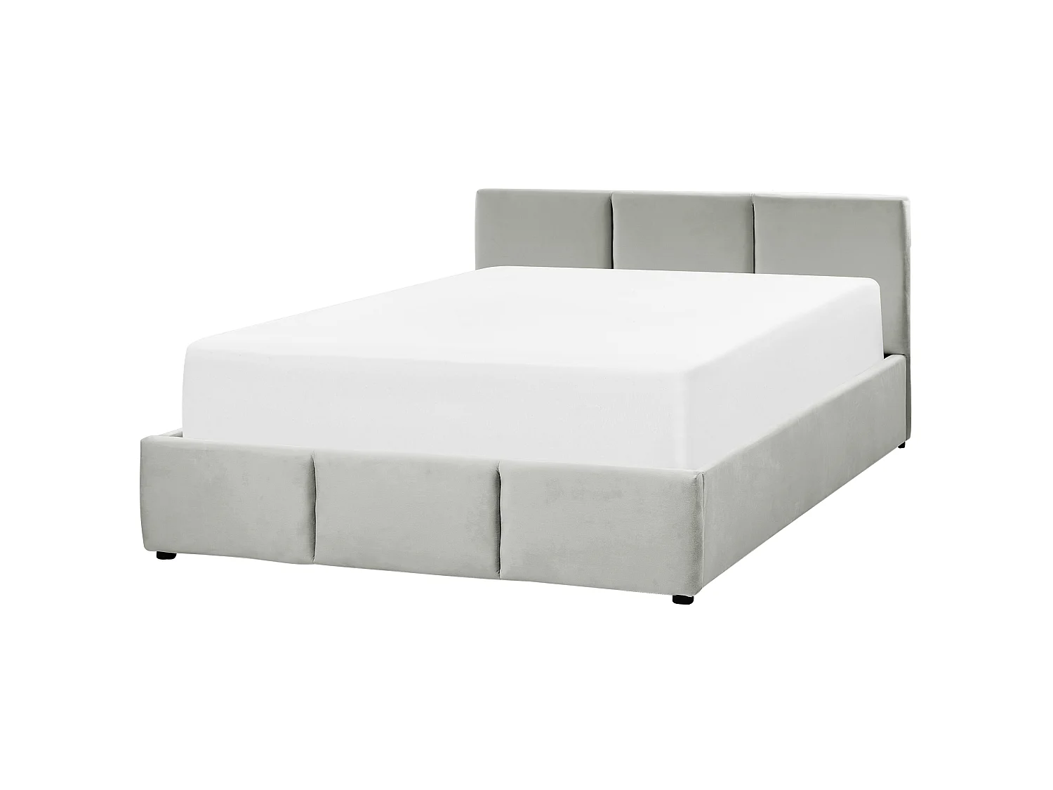 Bed met opbergruimte Fluweel BOUSSE 160 x 200 cm Lichtgrijs