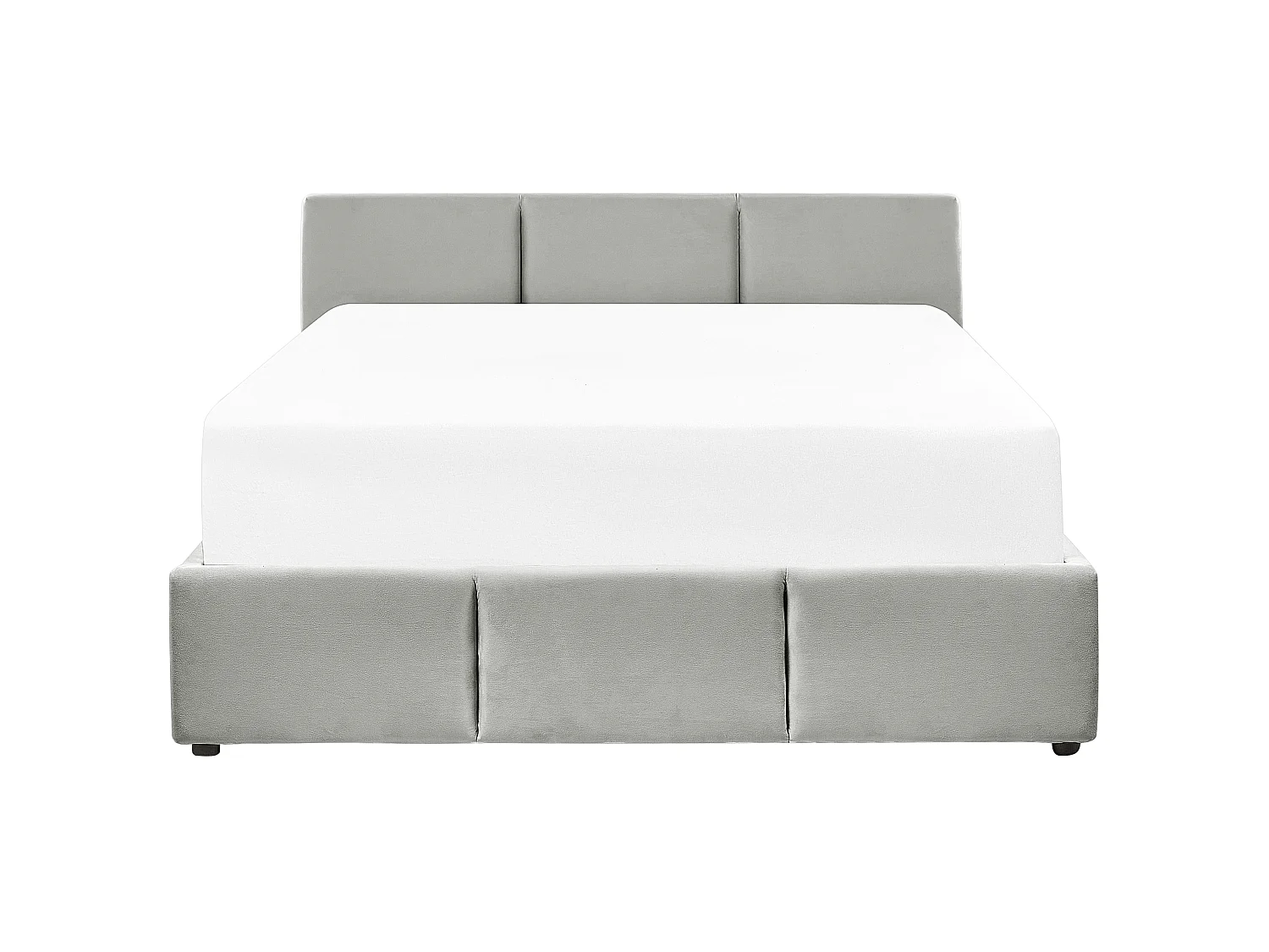 Bed met opbergruimte Fluweel BOUSSE 160 x 200 cm Lichtgrijs