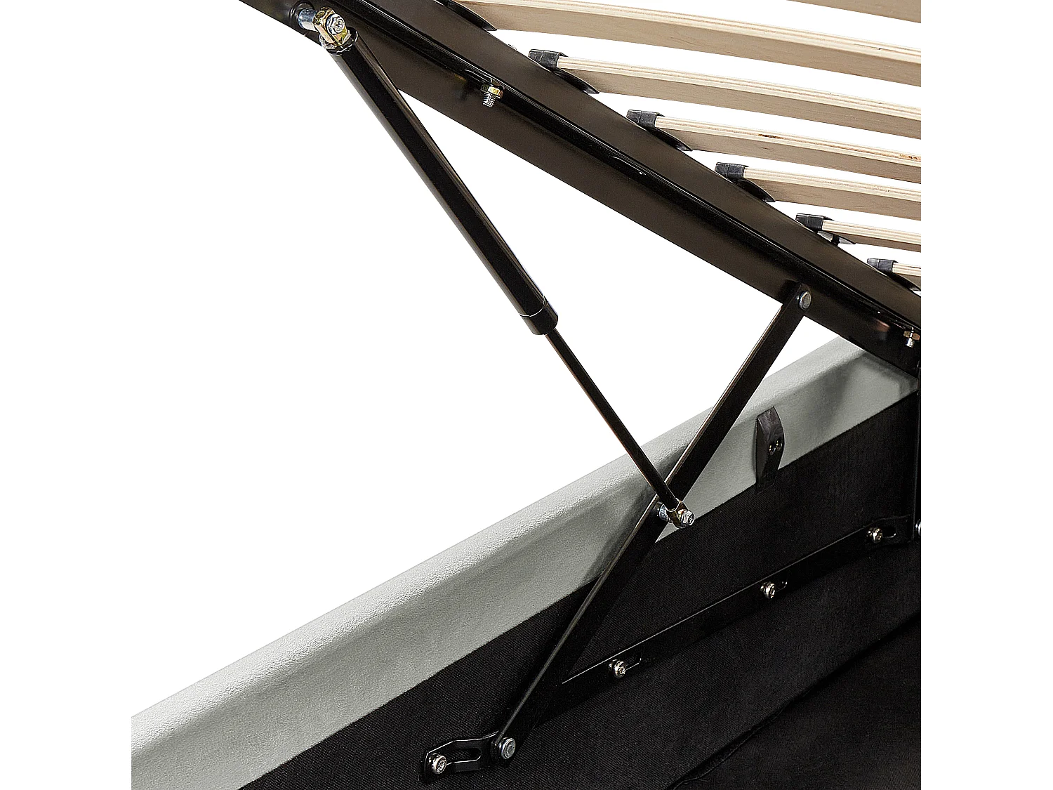 Bett mit Stauraum Samtstoff BOUSSE 160 x 200 cm Hellgrau