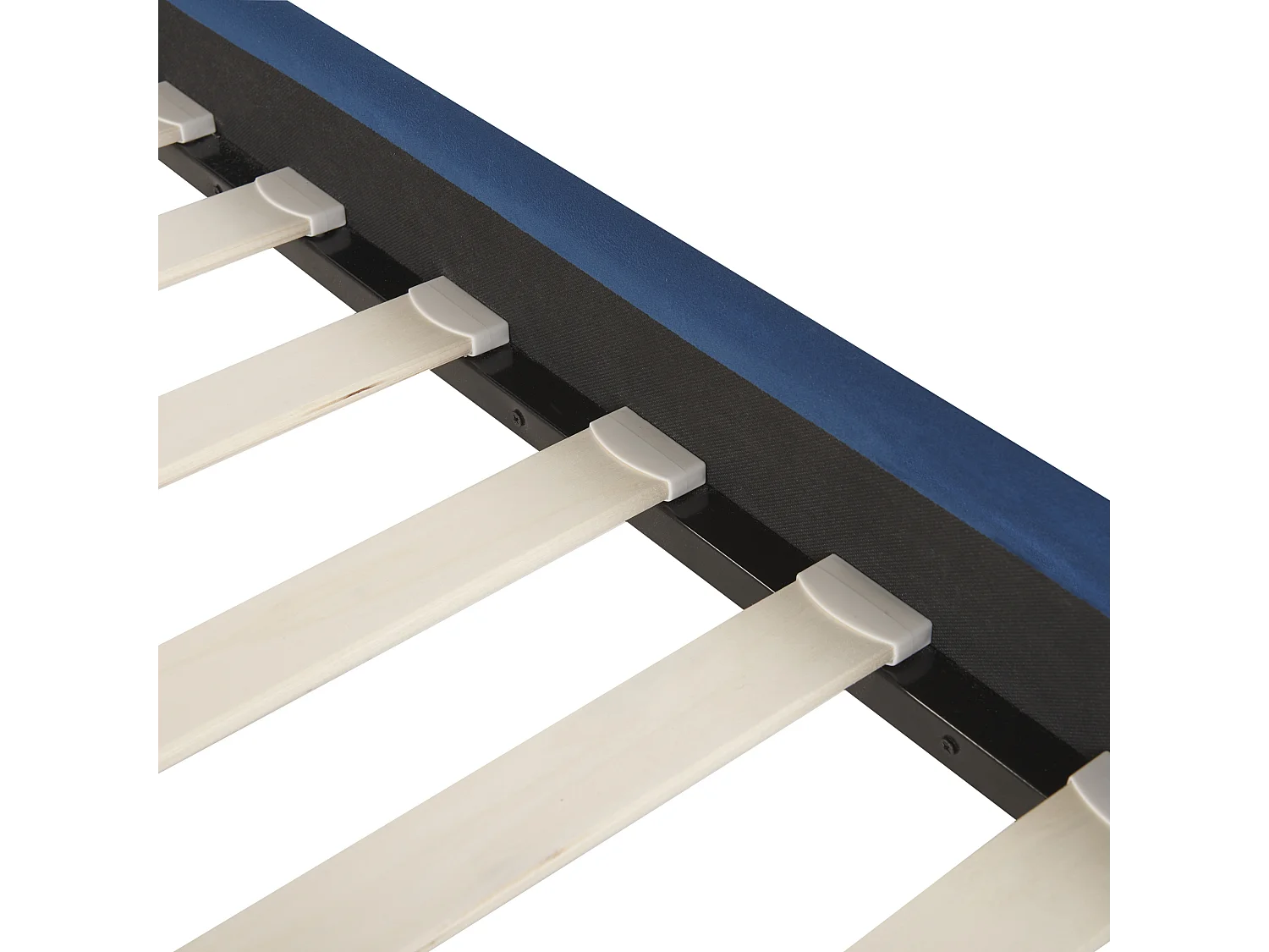 Lit avec sommier Velours LIMOUX 160 x 200 cm Bleu marine