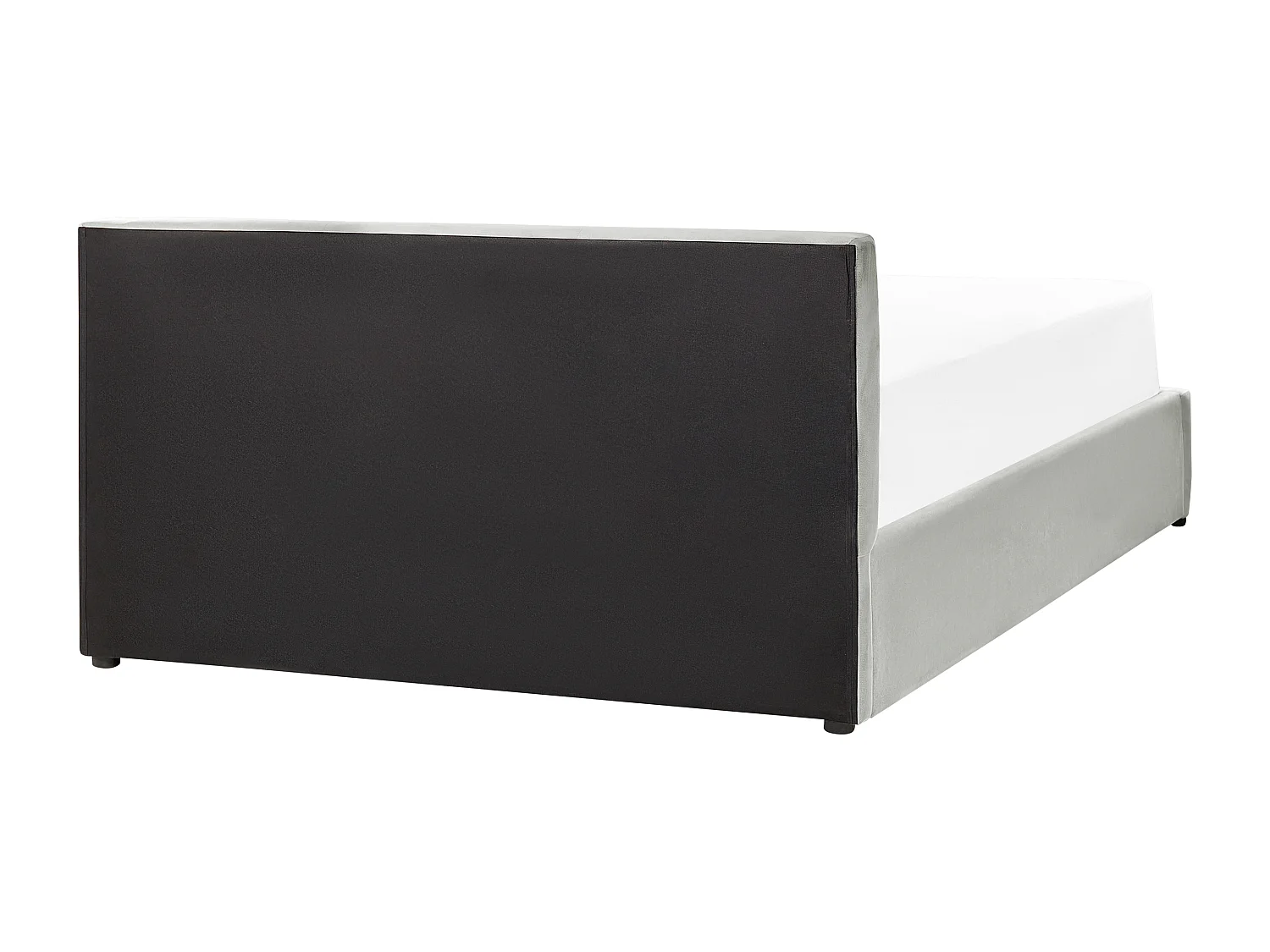 Cama con almacenaje Terciopelo BOUSSE 140 x 200 cm Gris claro