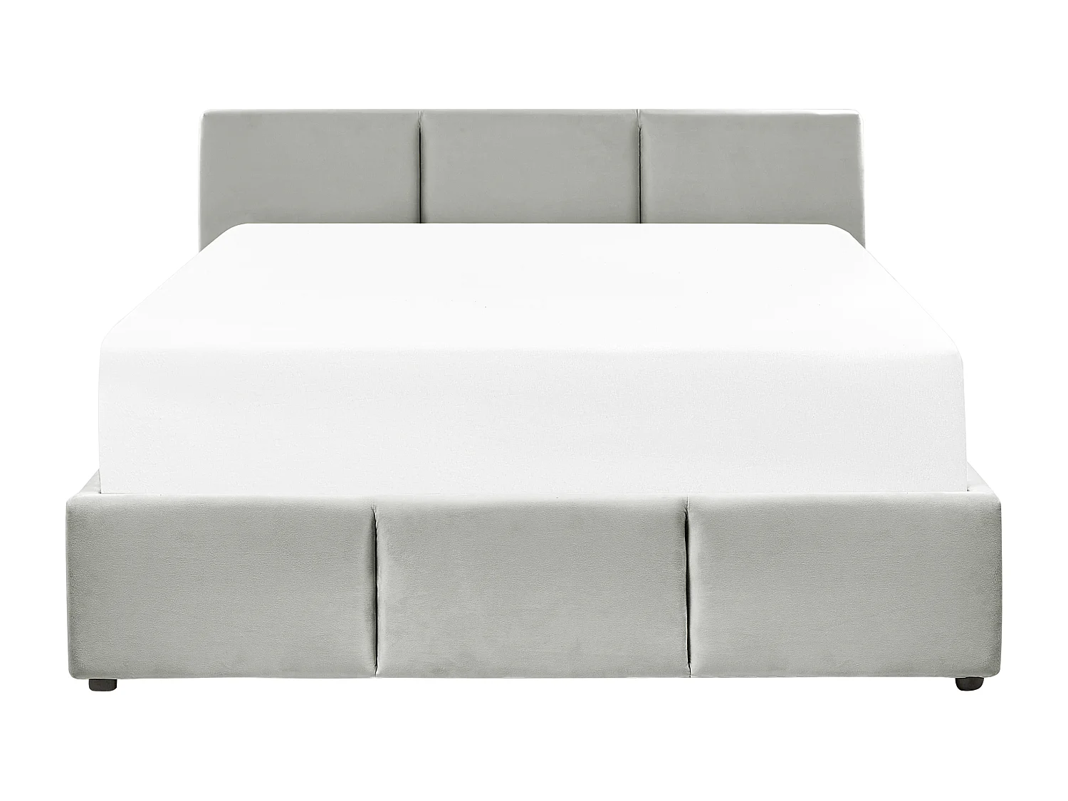 Bed met opbergruimte Fluweel BOUSSE 140 x 200 cm Lichtgrijs