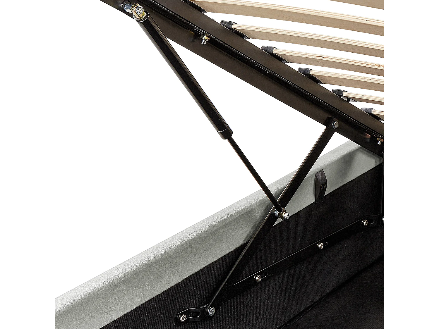 Bed met opbergruimte Fluweel BOUSSE 140 x 200 cm Lichtgrijs