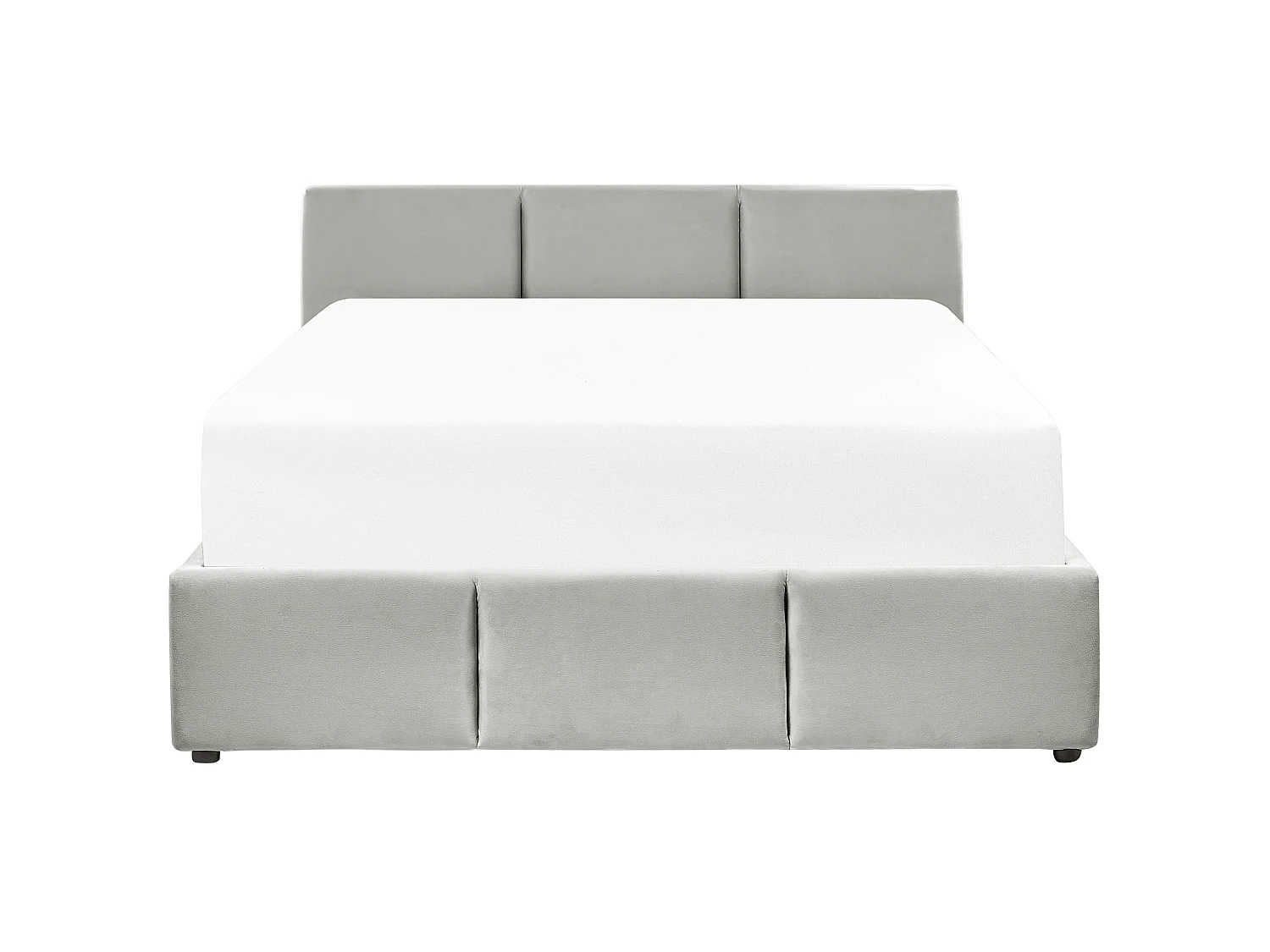 Bed met opbergruimte Fluweel BOUSSE 140 x 200 cm Lichtgrijs