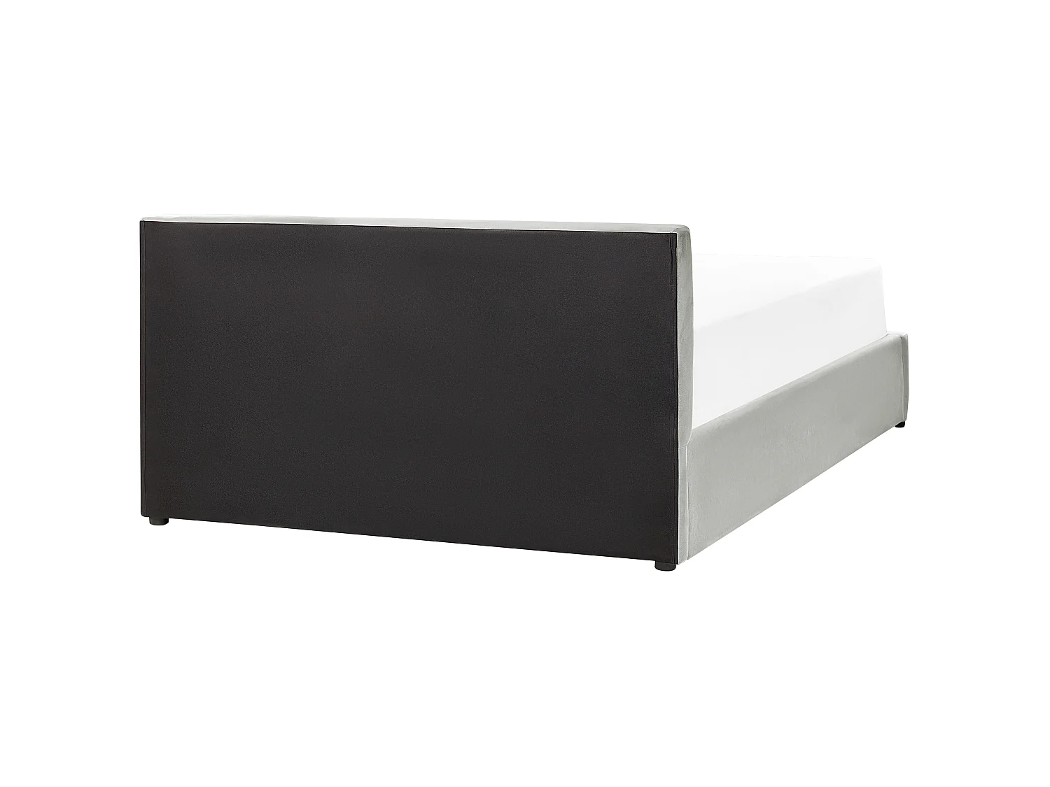 Bed met opbergruimte Fluweel BOUSSE 140 x 200 cm Lichtgrijs