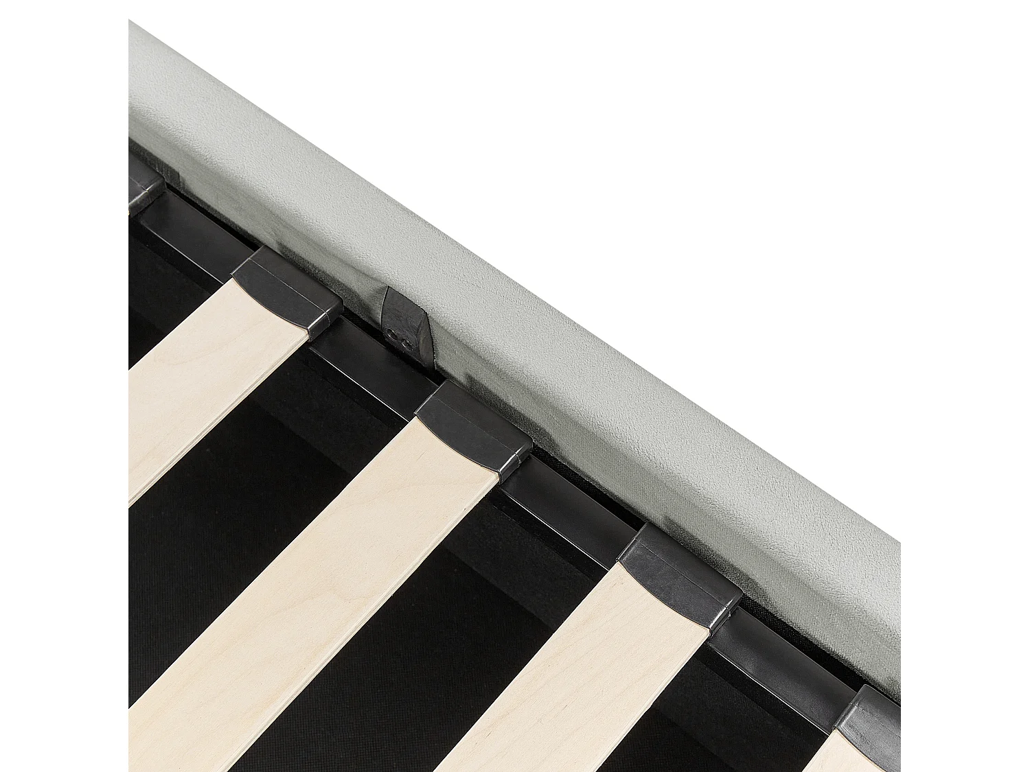 Bed met opbergruimte Fluweel BOUSSE 140 x 200 cm Lichtgrijs