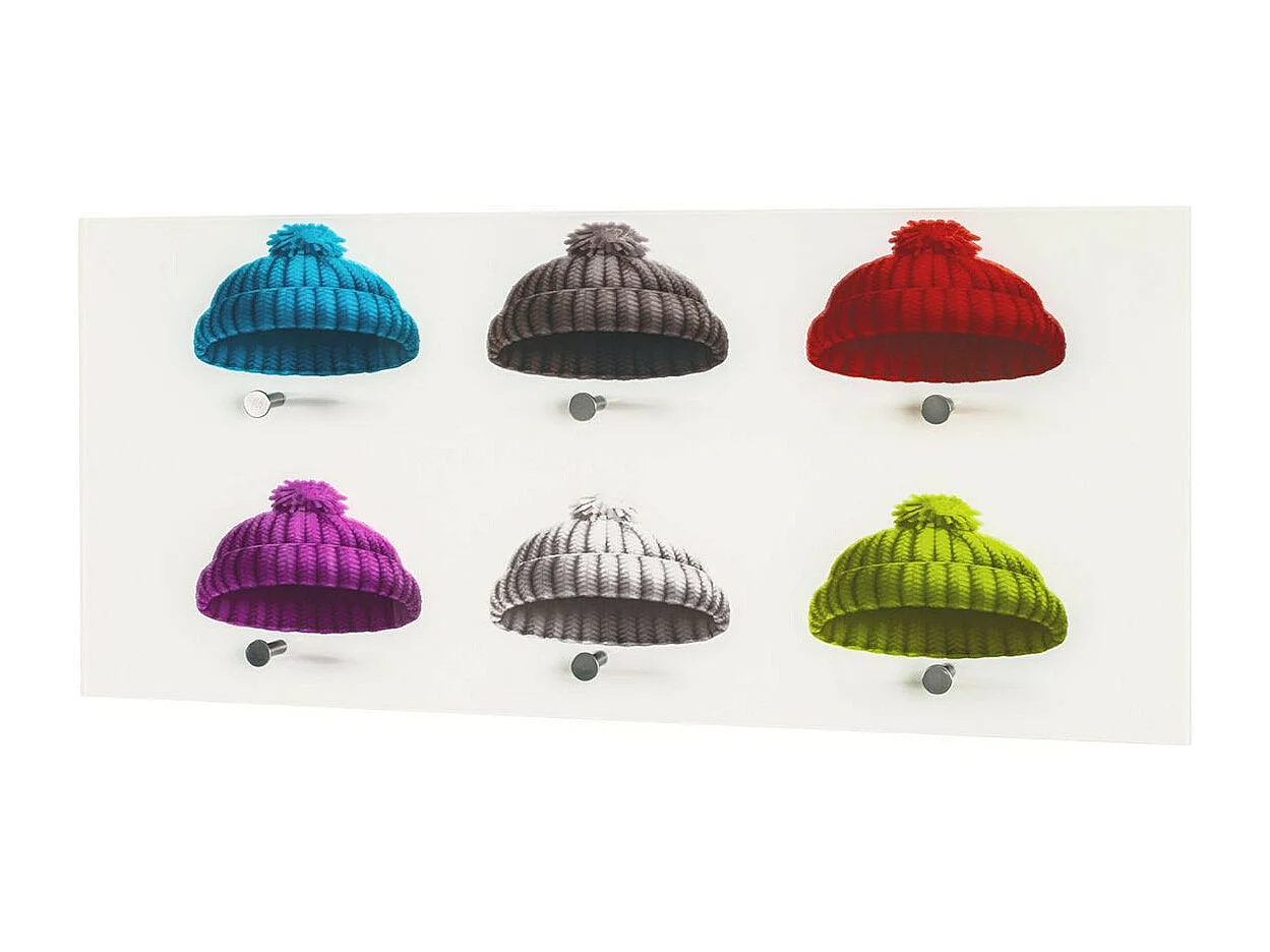 Patère Murale en Verre "Bonnets" 90cm Blanc