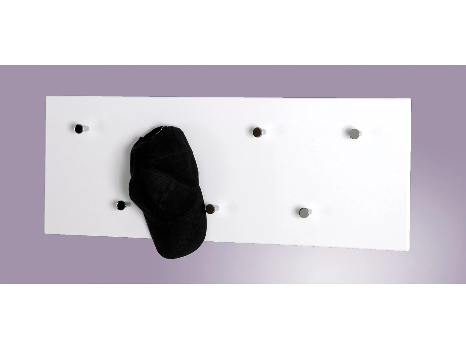 Patère Murale 7 Crochets "Acier" 80cm Blanc