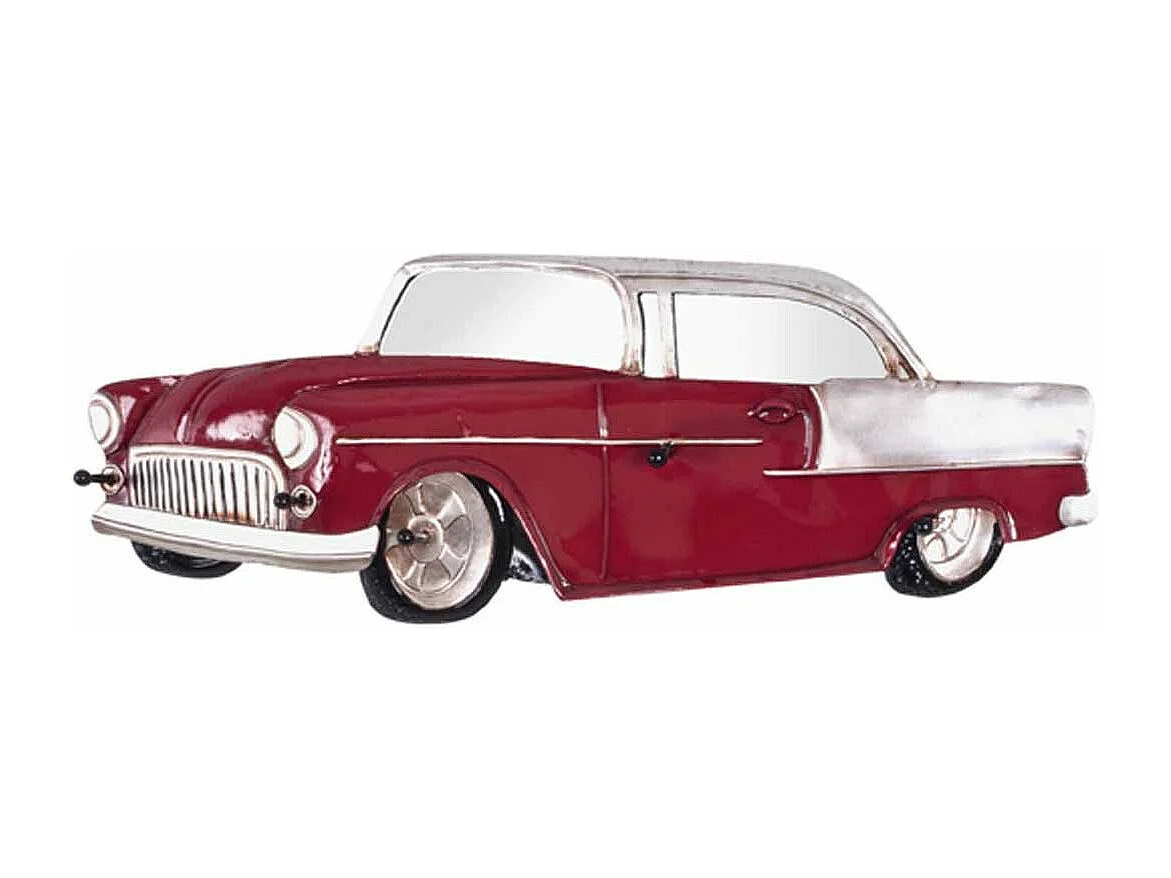 Patère Murale Vintage "Voiture" 79cm Rouge