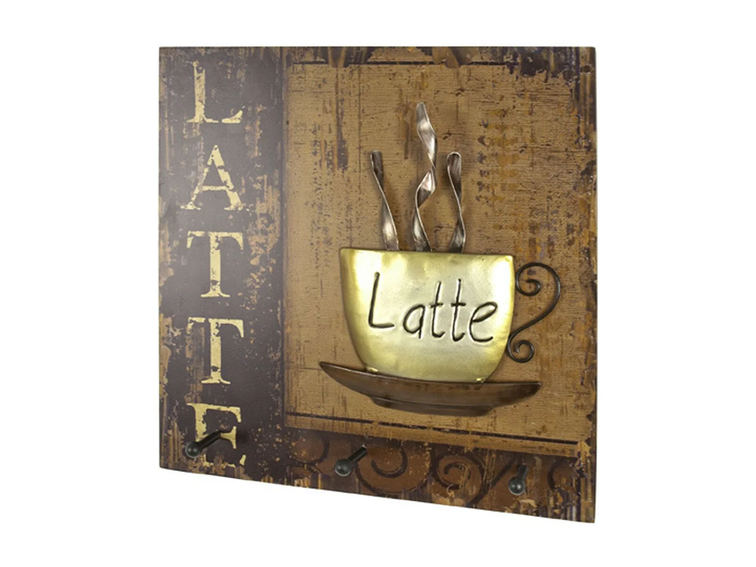 Patère Murale 3 Crochets "Latte" 40cm Naturel