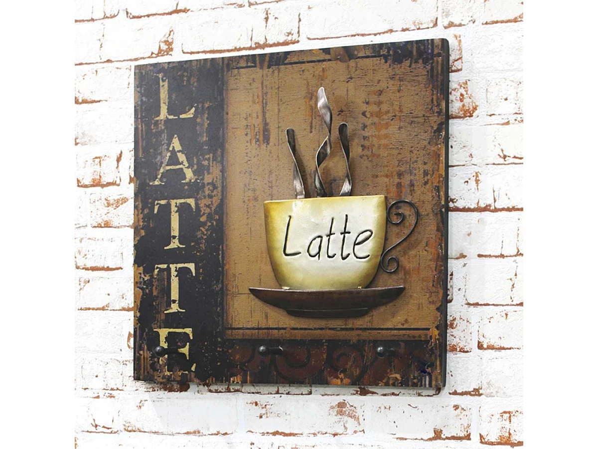 Patère Murale 3 Crochets "Latte" 40cm Naturel