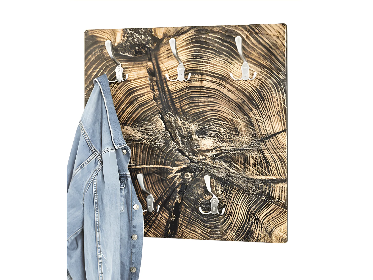 Perchero de pared de diseño en madera con 5 ganchos Verner