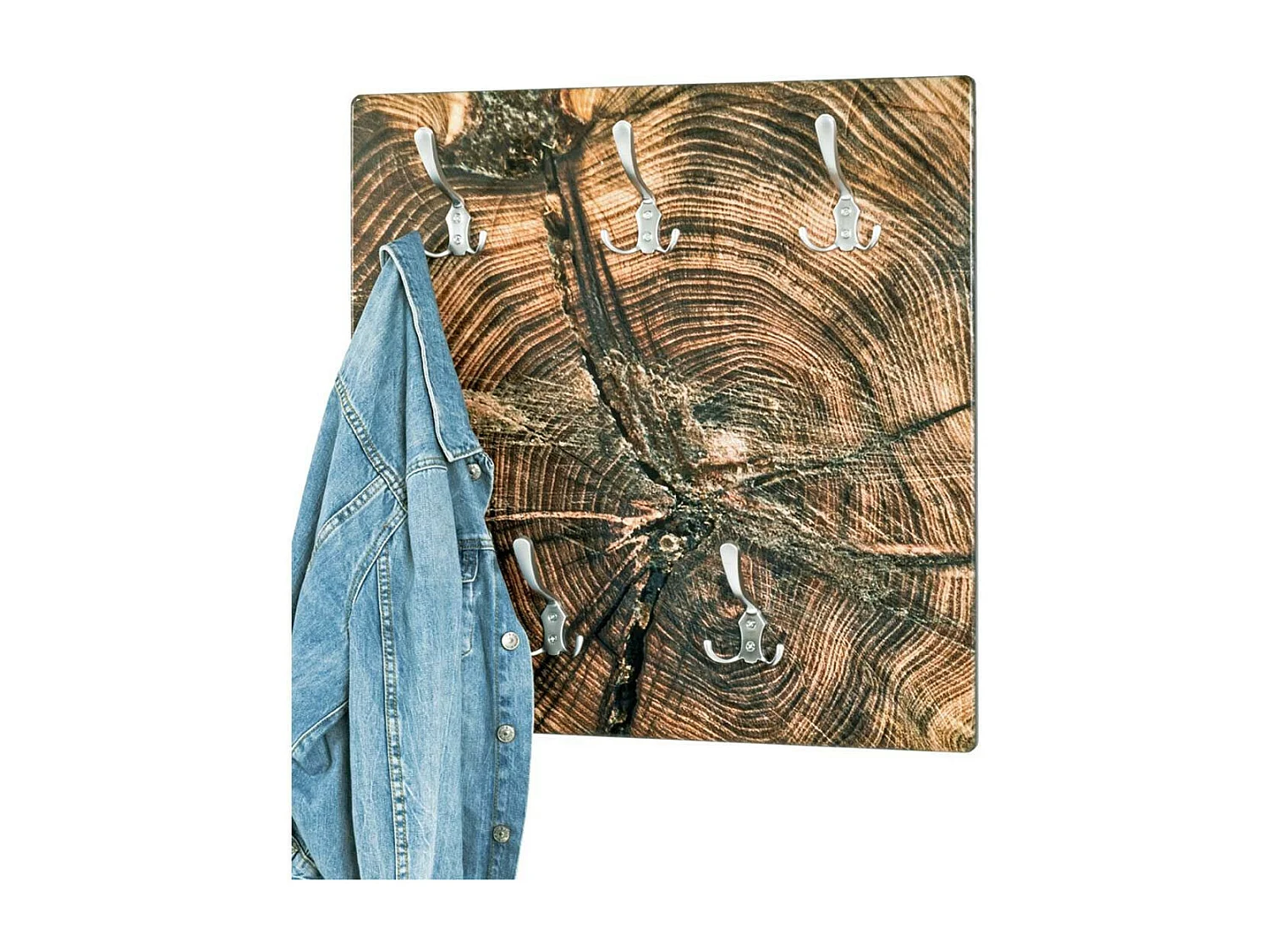 Perchero de pared de diseño en madera con 5 ganchos Verner