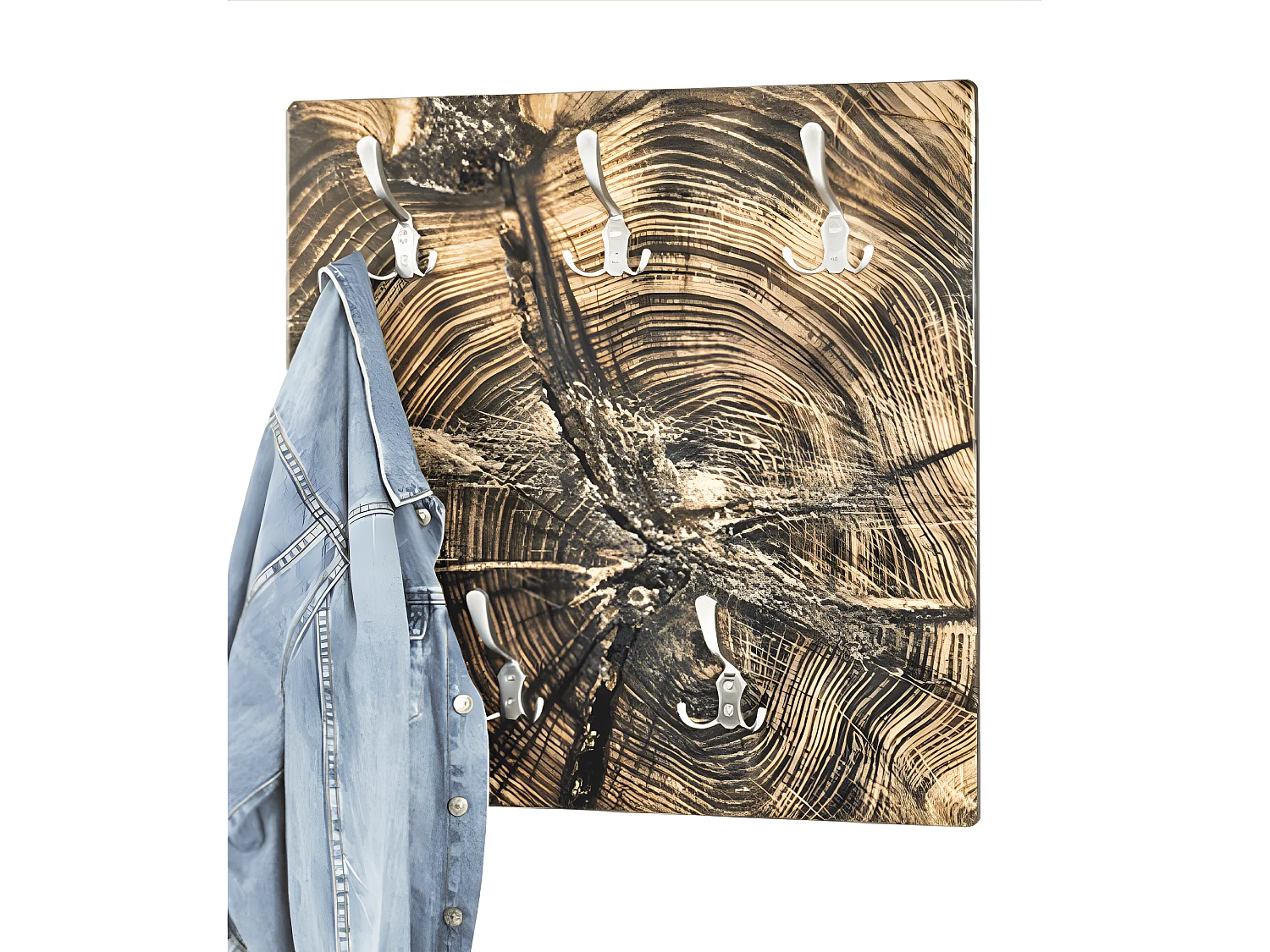 Perchero de pared de diseño en madera con 5 ganchos Verner