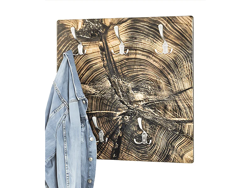 Perchero de pared de diseño en madera con 5 ganchos Verner