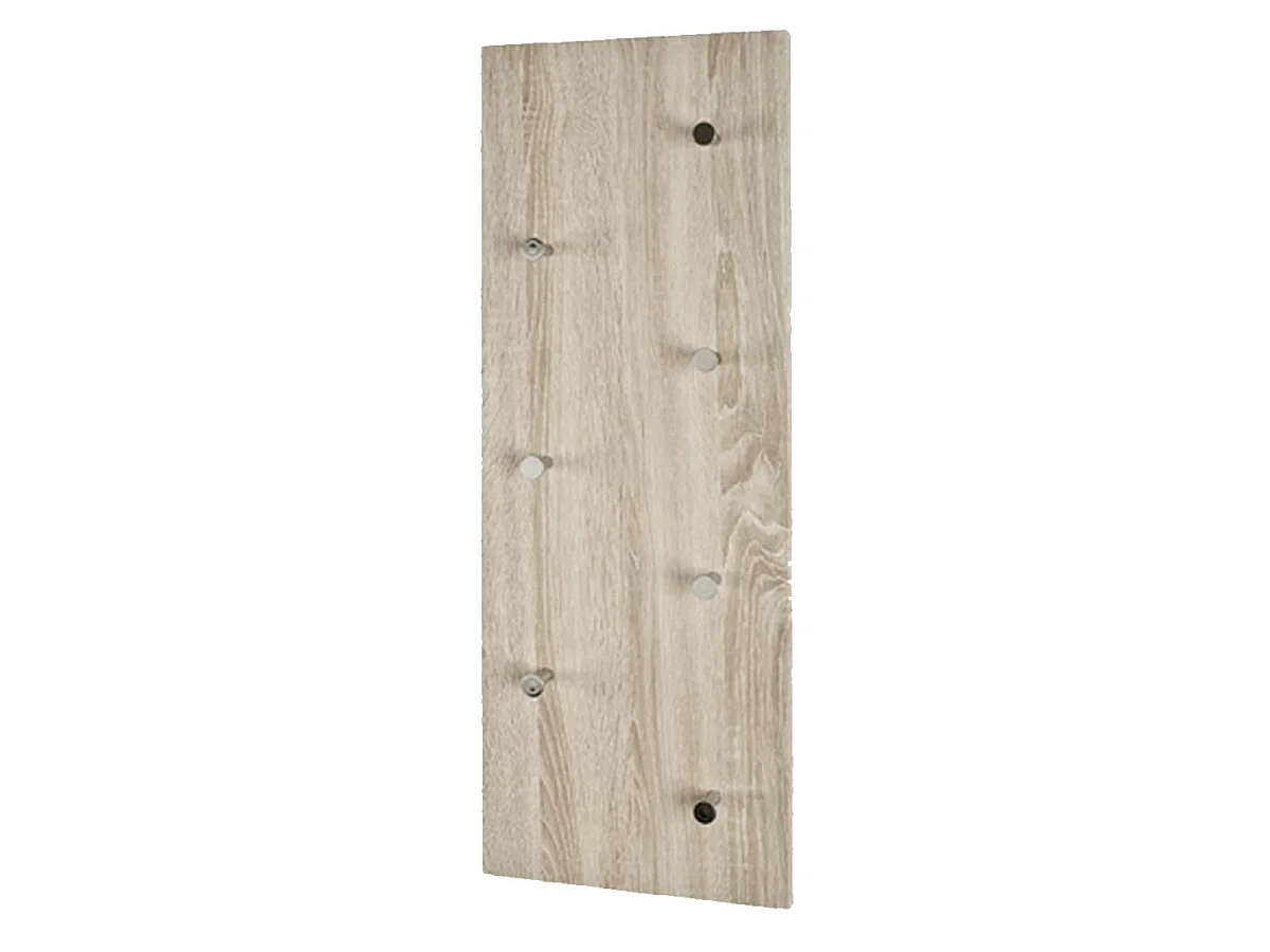 Armario de pared de diseño moderno con 7 ganchos de roble cromado Ouisto