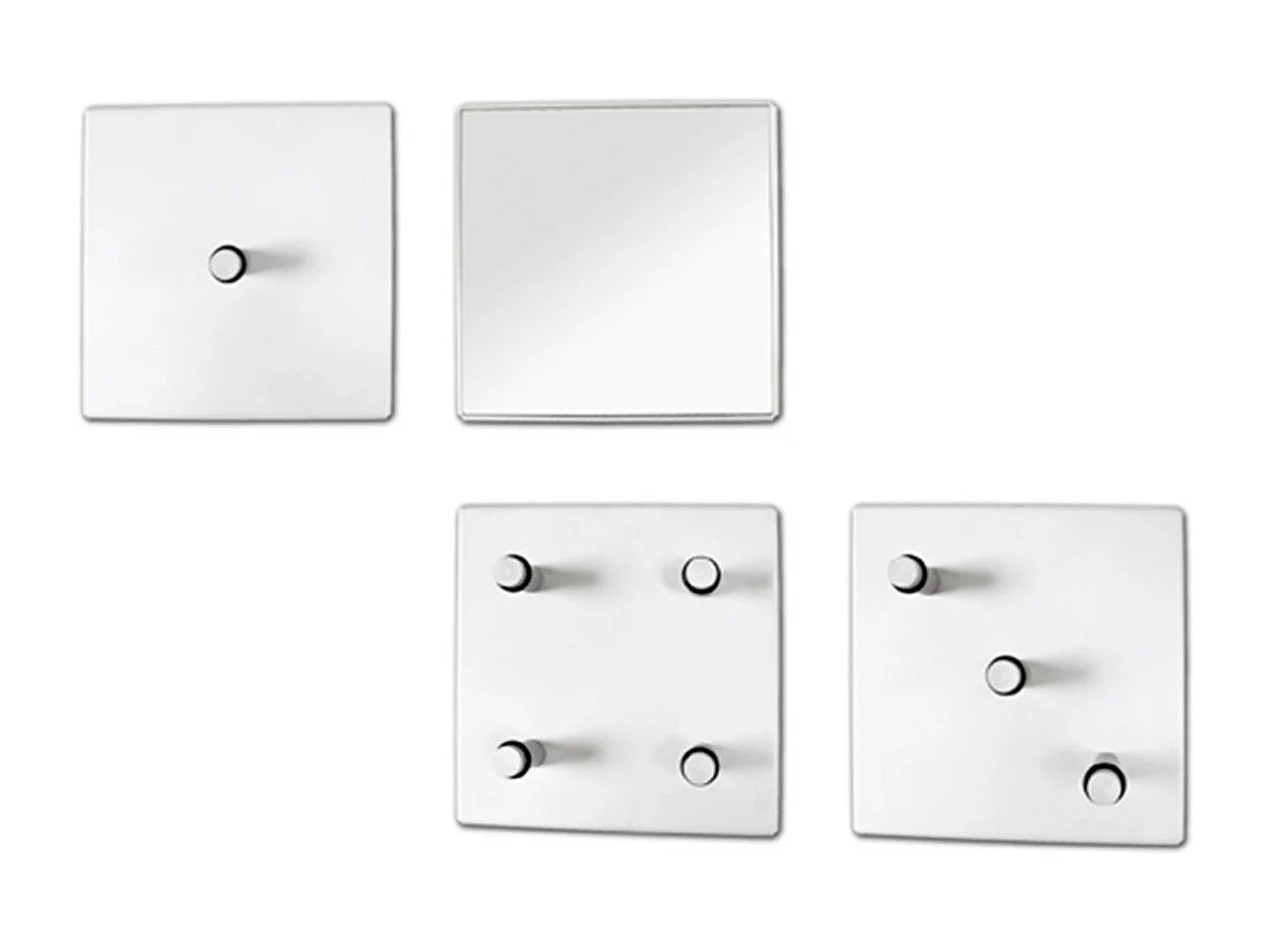 Lot de 4 Patères en Métal "Laqué" 15cm Blanc