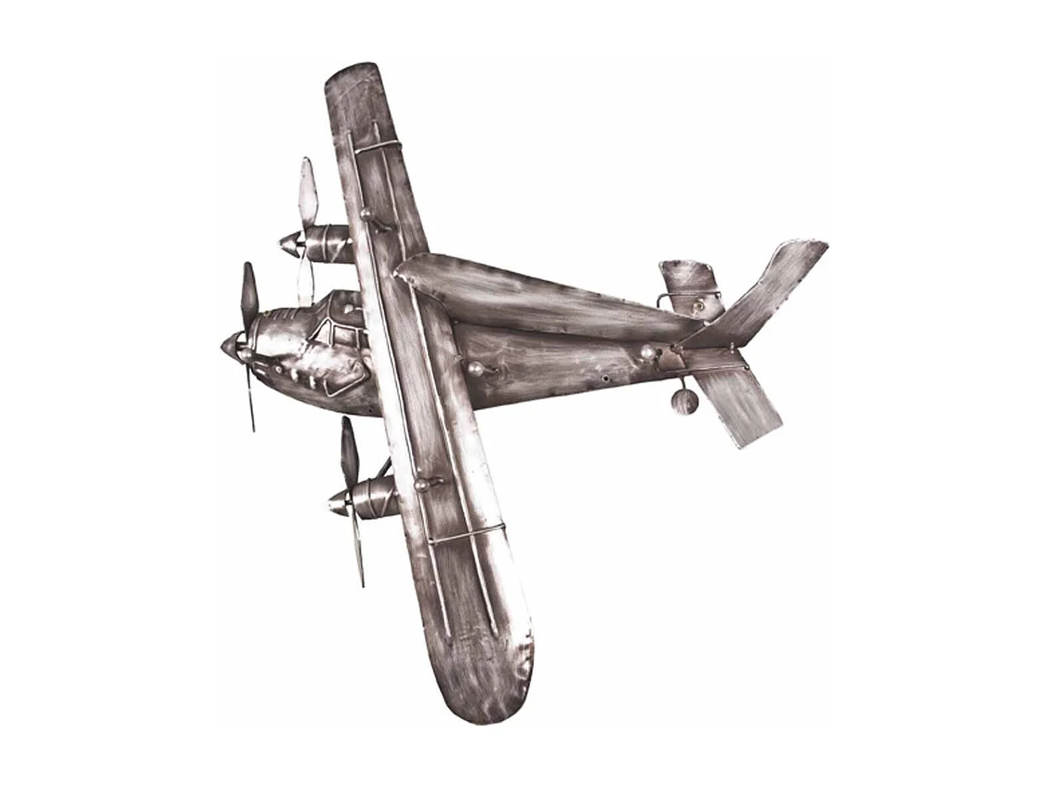 Patère Murale Vintage "Avion" 55cm Gris